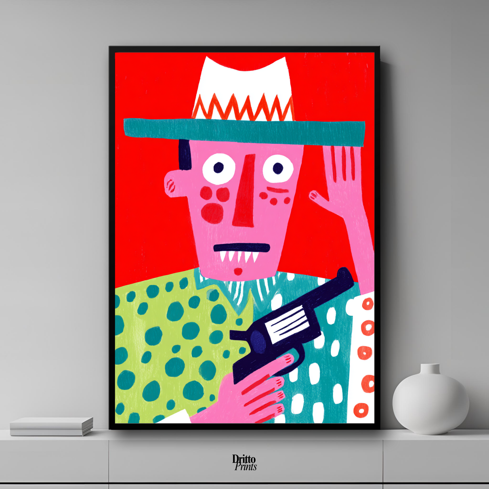(FD43) Zombie Sheriff - Framed matte paper poster