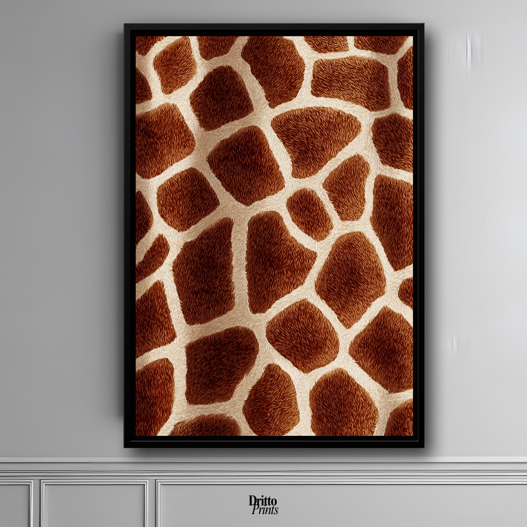 (CF7) Giraffe Stripes Skin Pattern - Framed canvas