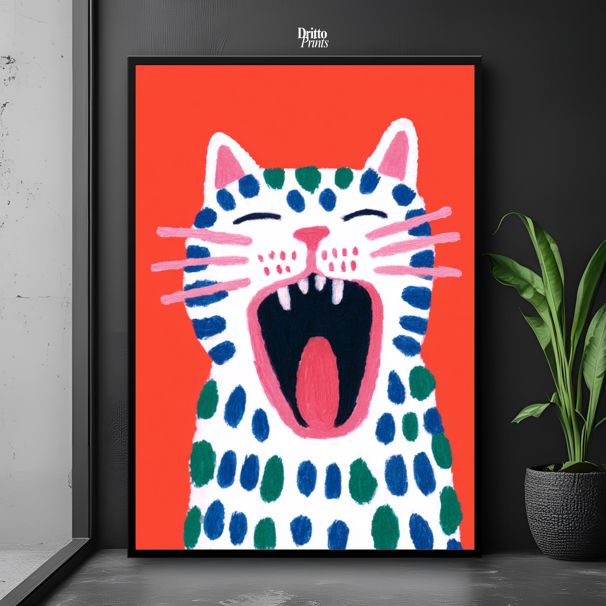 (FD48) The Screaming Paws - Framed matte paper poster