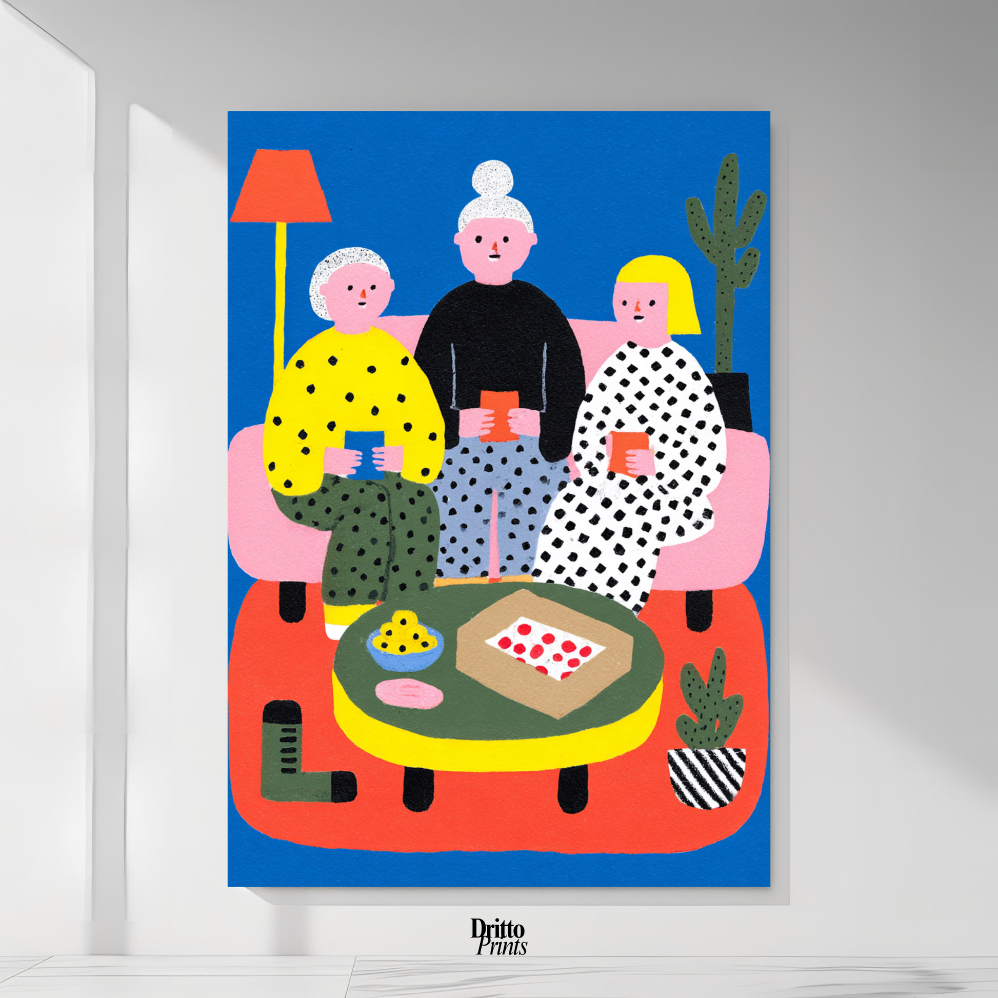 (PD36) Retro Sleepover – Pizza, Batman & 80s Living Room Poster