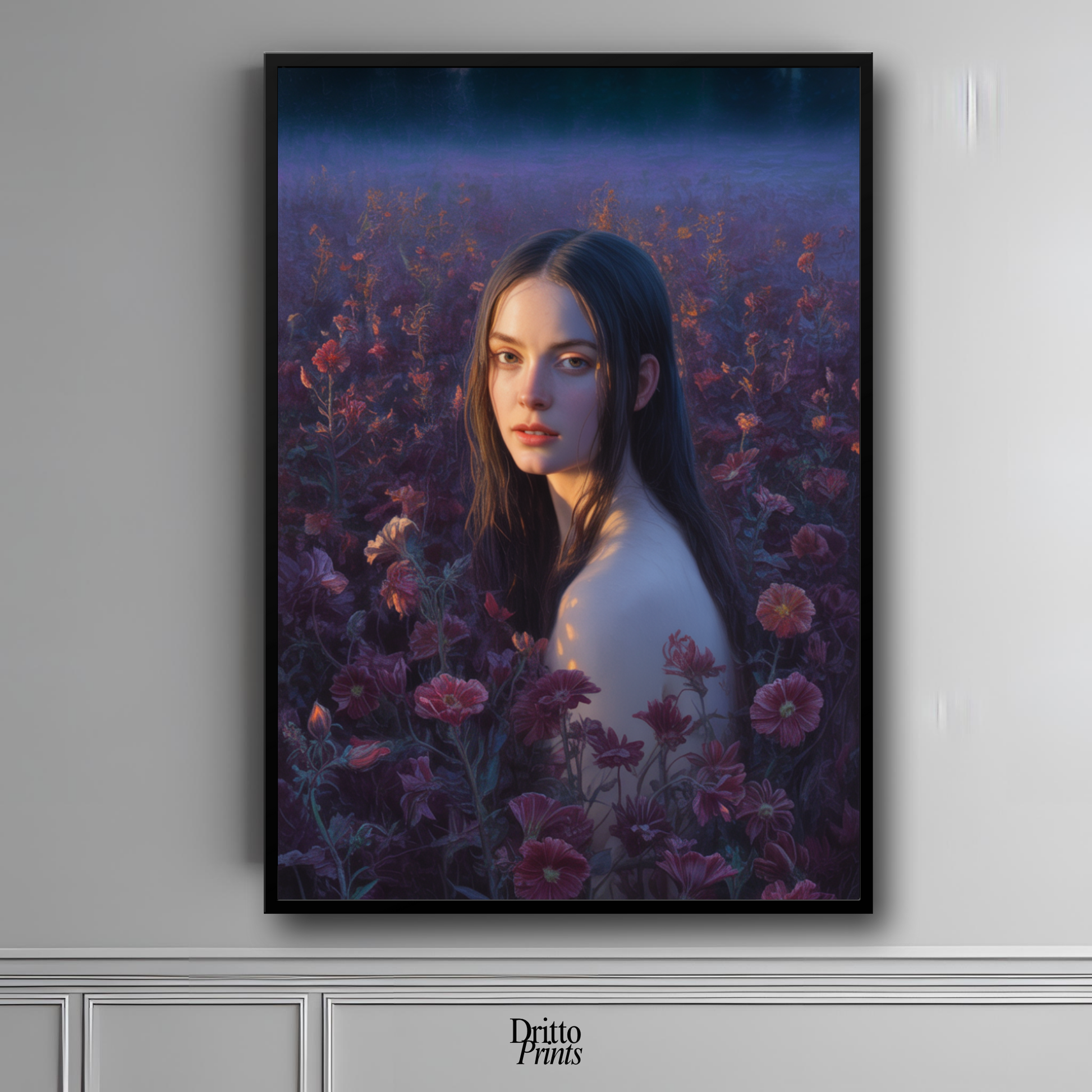(FD21) Eclipsed in Bloom - Framed matte paper poster