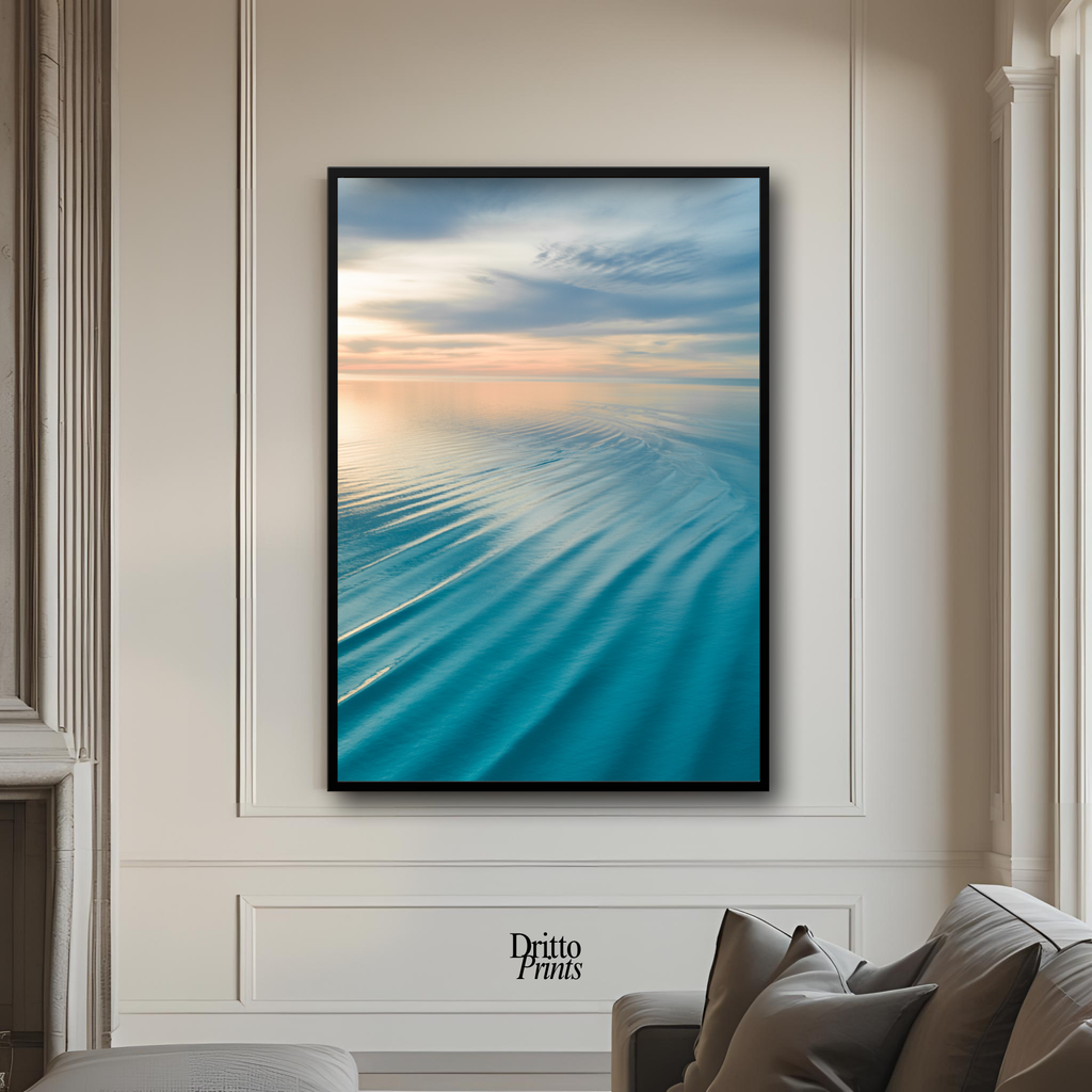 (FD16) Ocean in Pastel - Framed matte paper poster