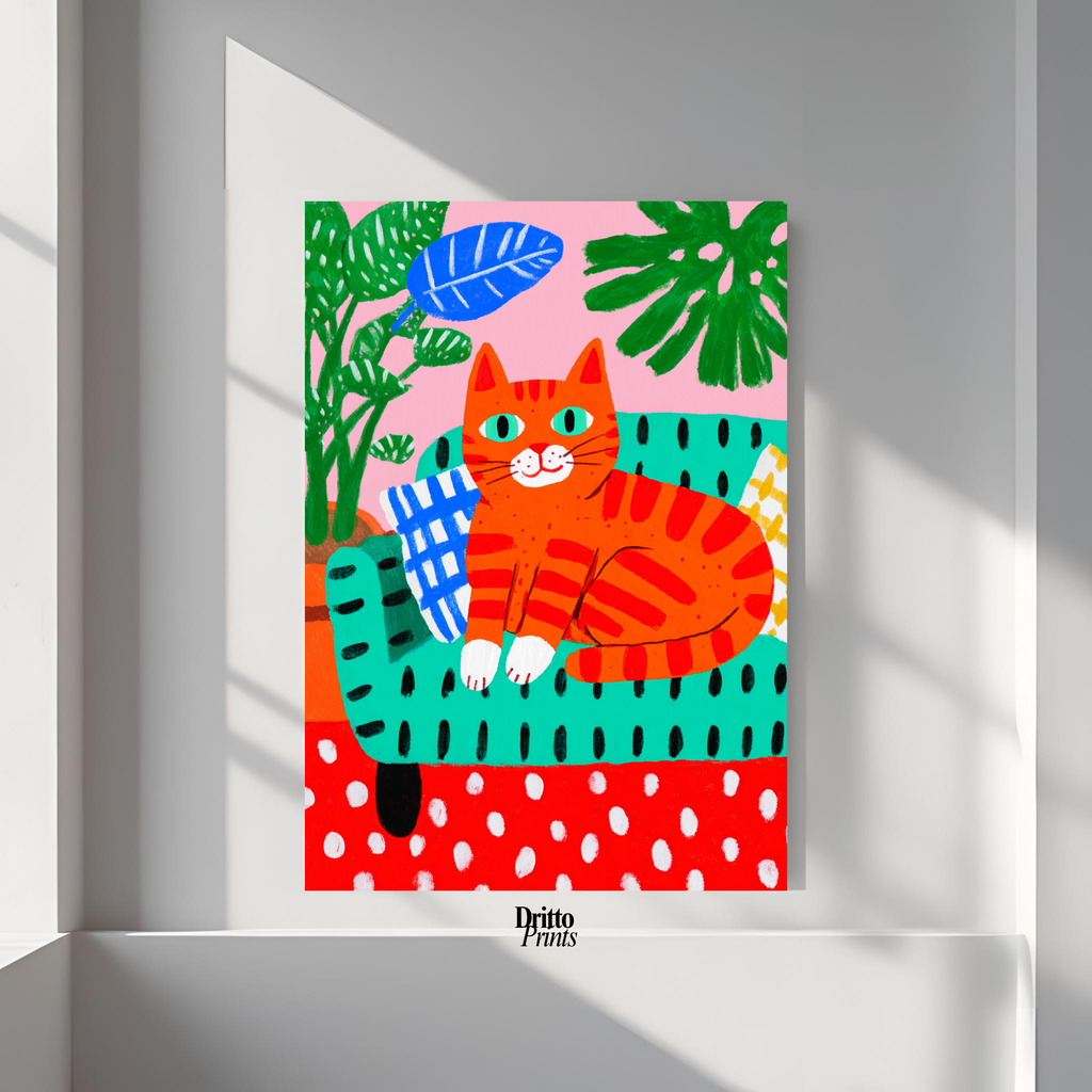 (PD39) Silly Orange Cat Caught in the Act - Poster