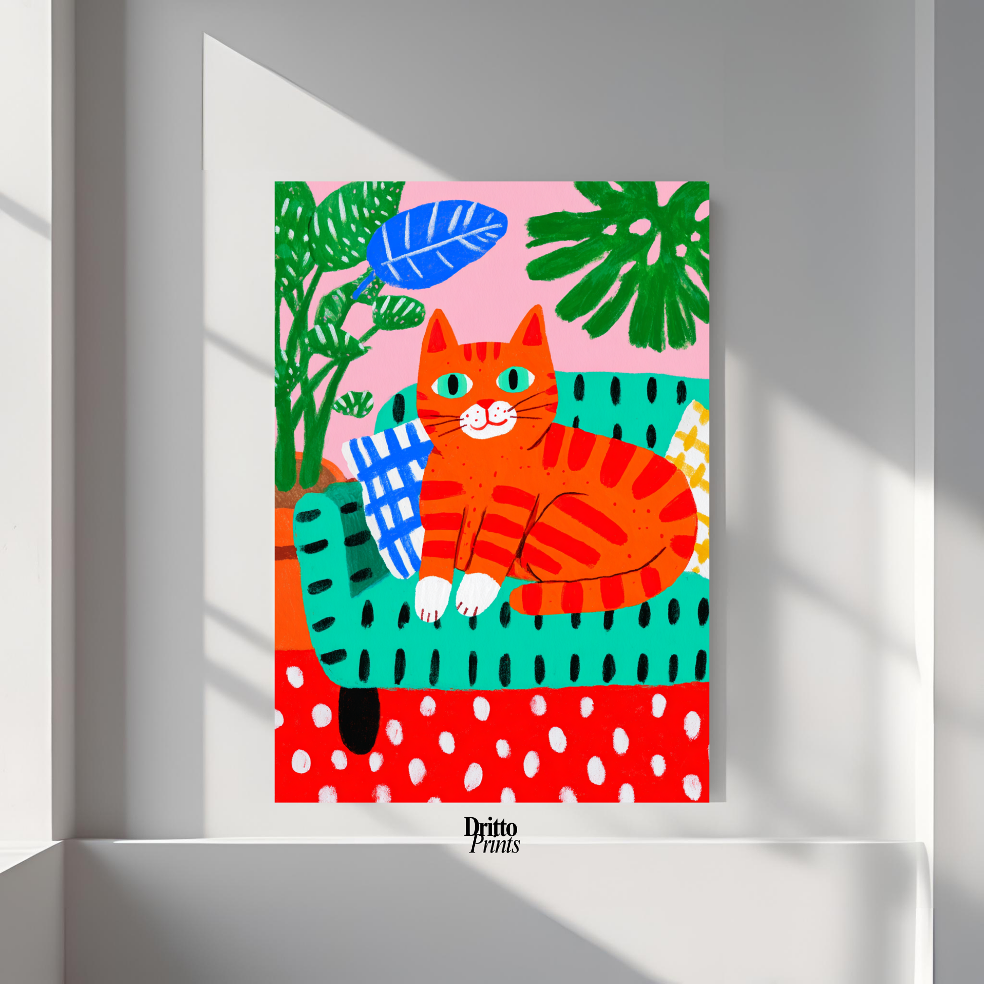 (PD39) Silly Orange Cat Caught in the Act - Poster