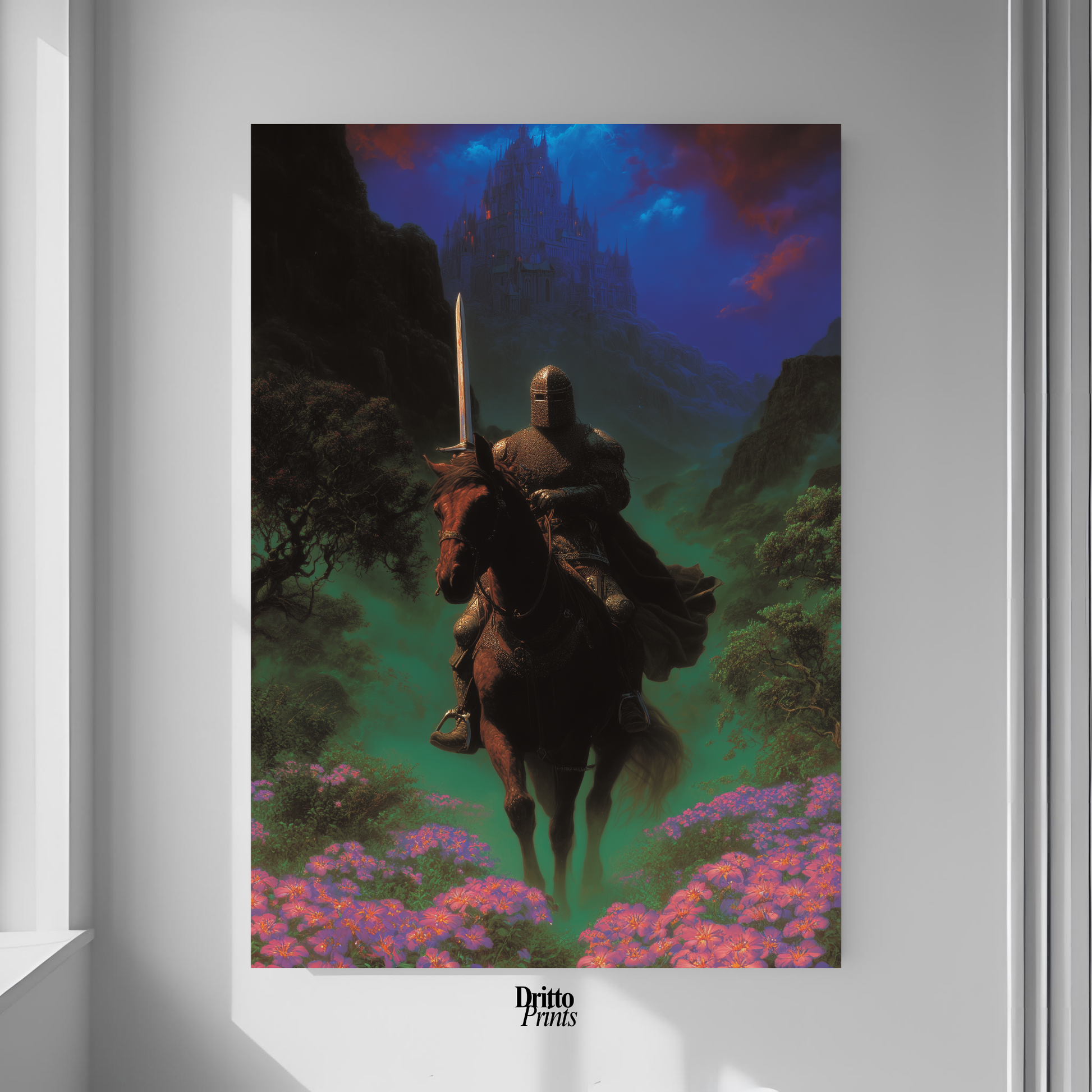 (PD24) Moonlit Bloom: The Knight Among Violets - Poster