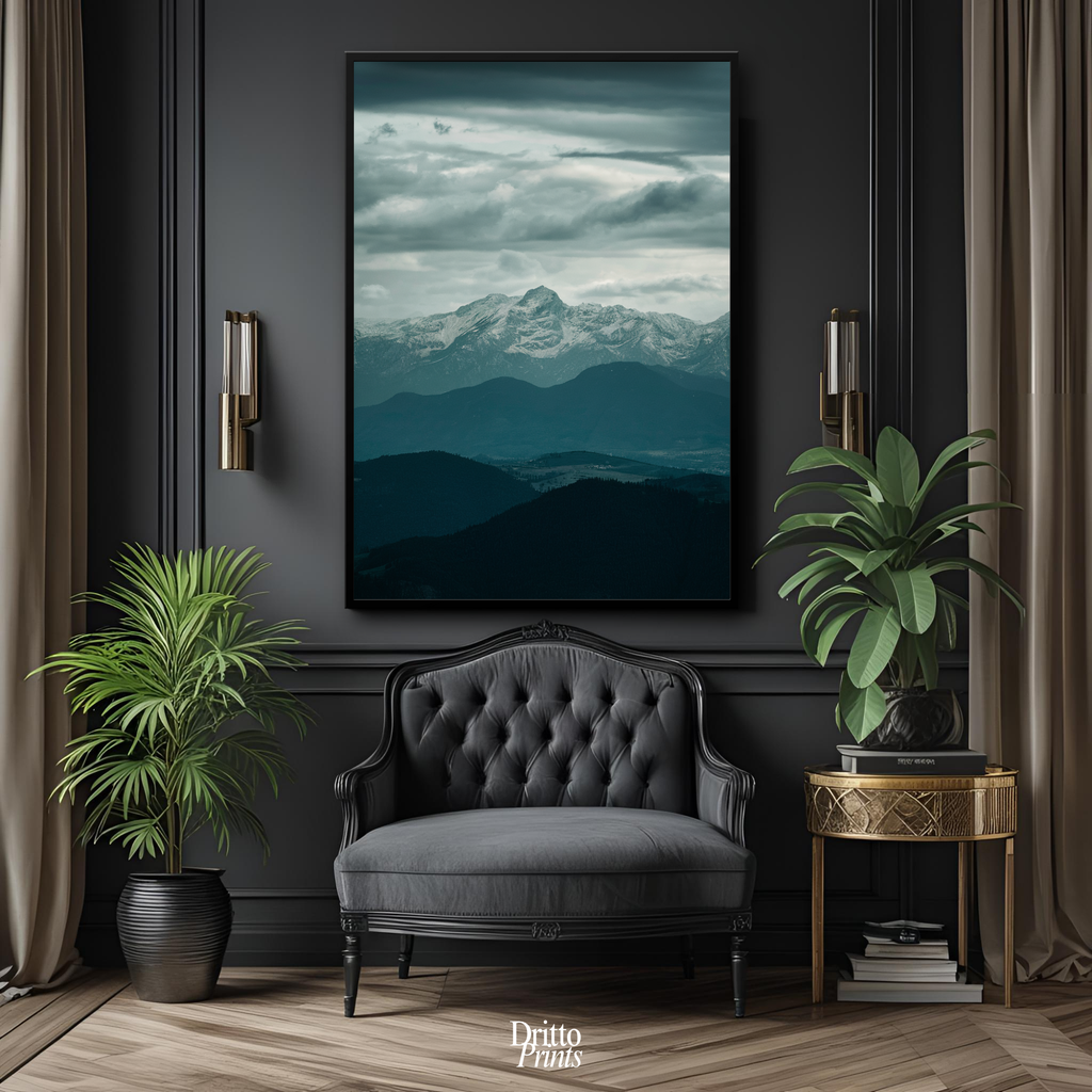 (FD24) Veil of Mountains - Framed matte paper poster