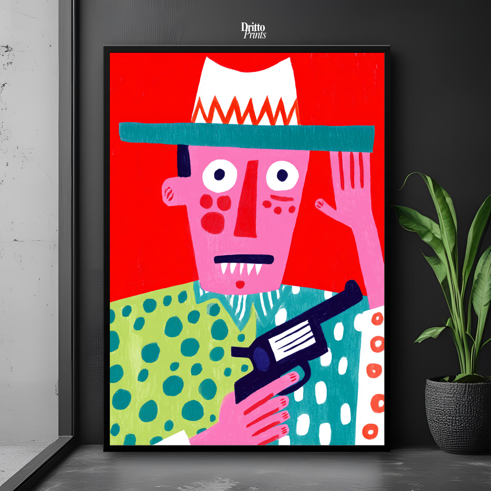 (FD43) Zombie Sheriff - Framed matte paper poster