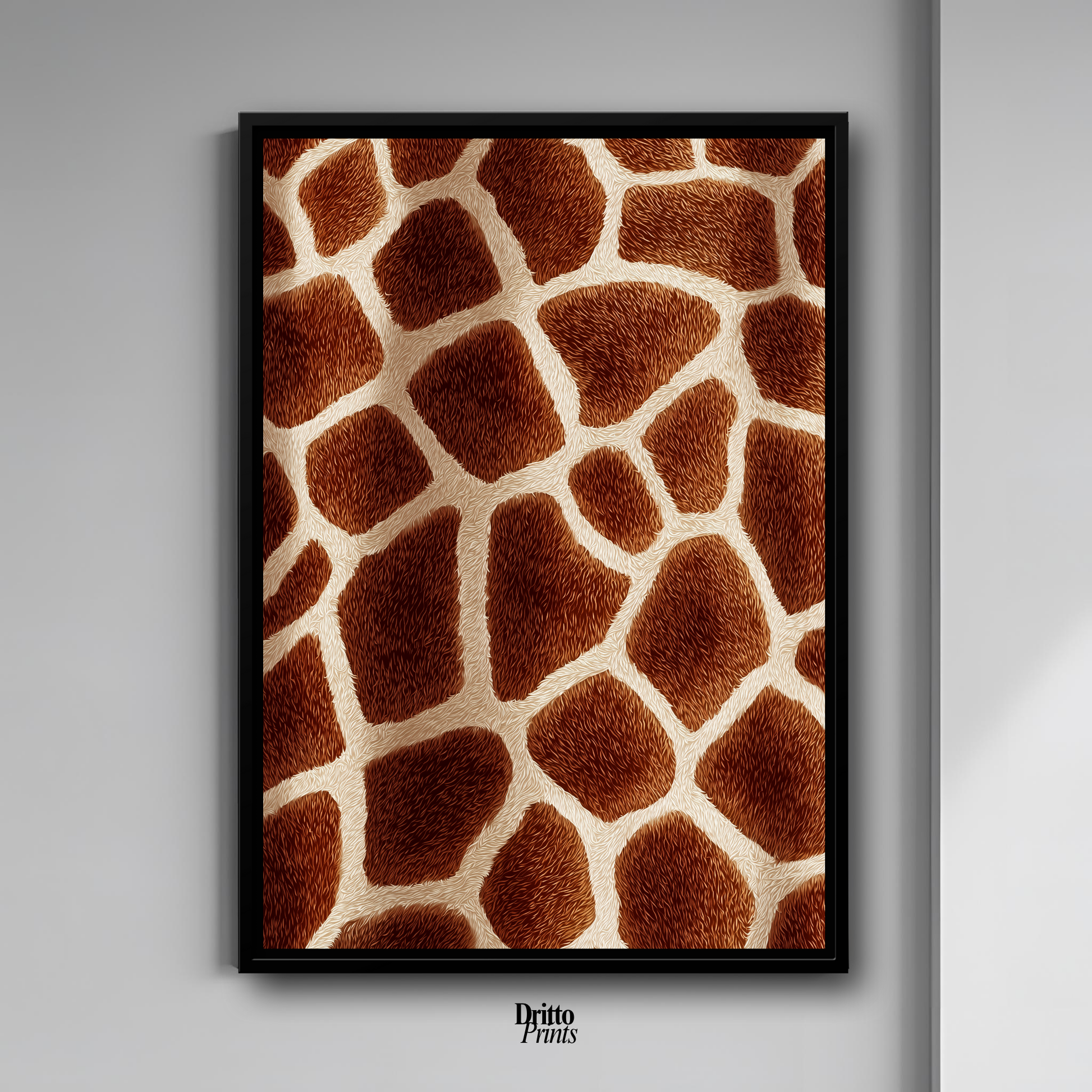 (CF7) Giraffe Stripes Skin Pattern - Framed canvas