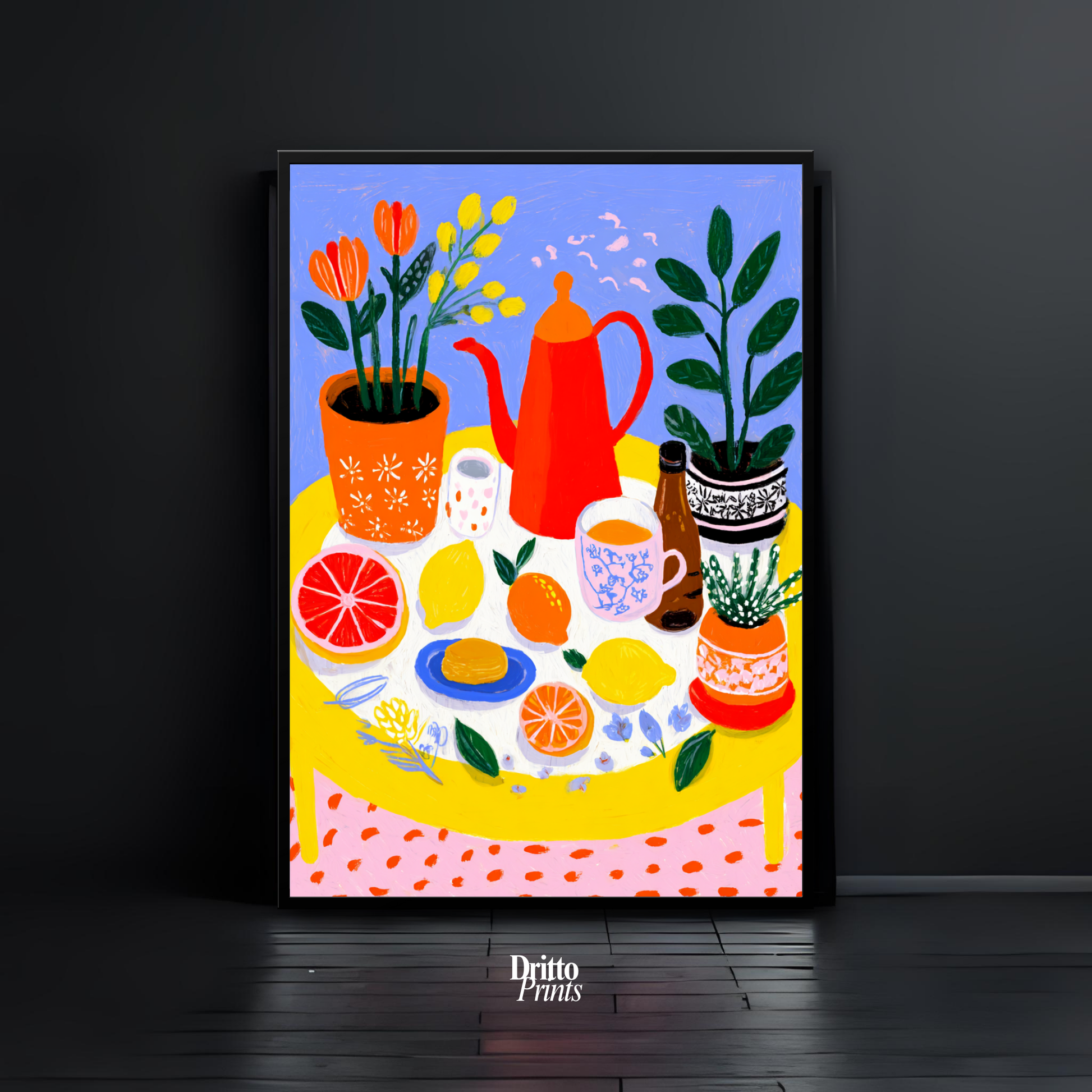 (FD44) Dacha Morning Table - Framed matte paper poster