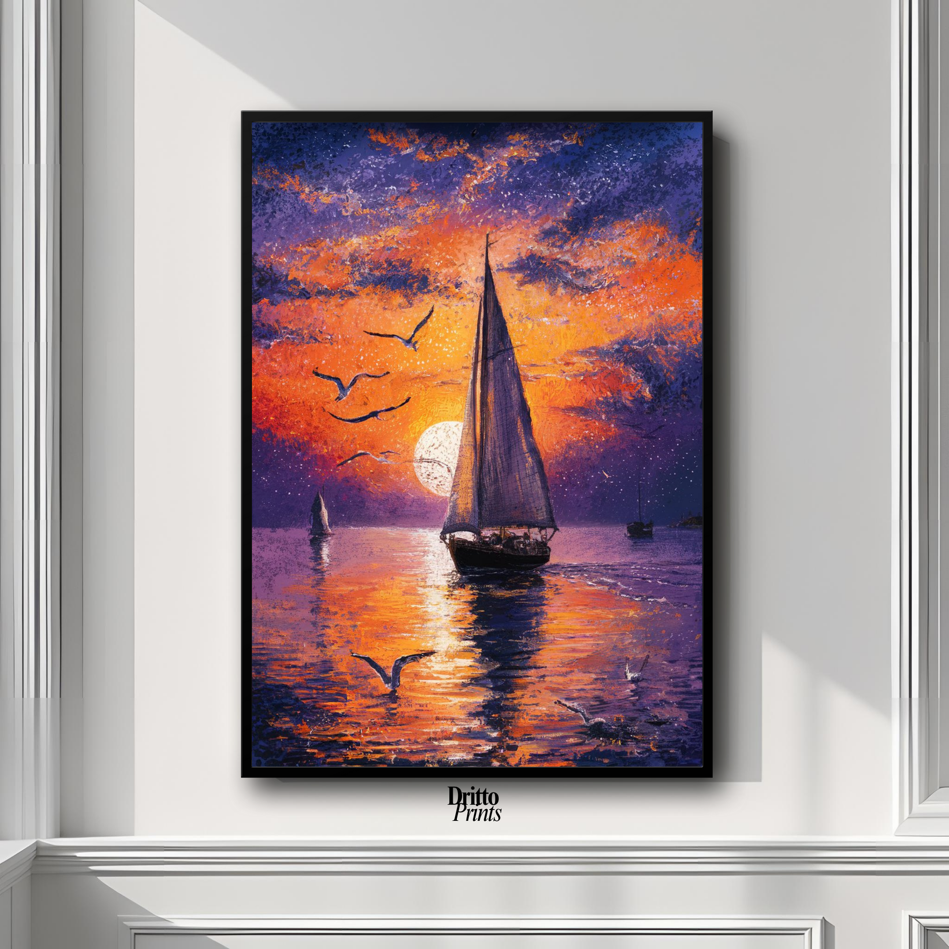 (FD31) When the Sea Glows - Framed matte paper poster