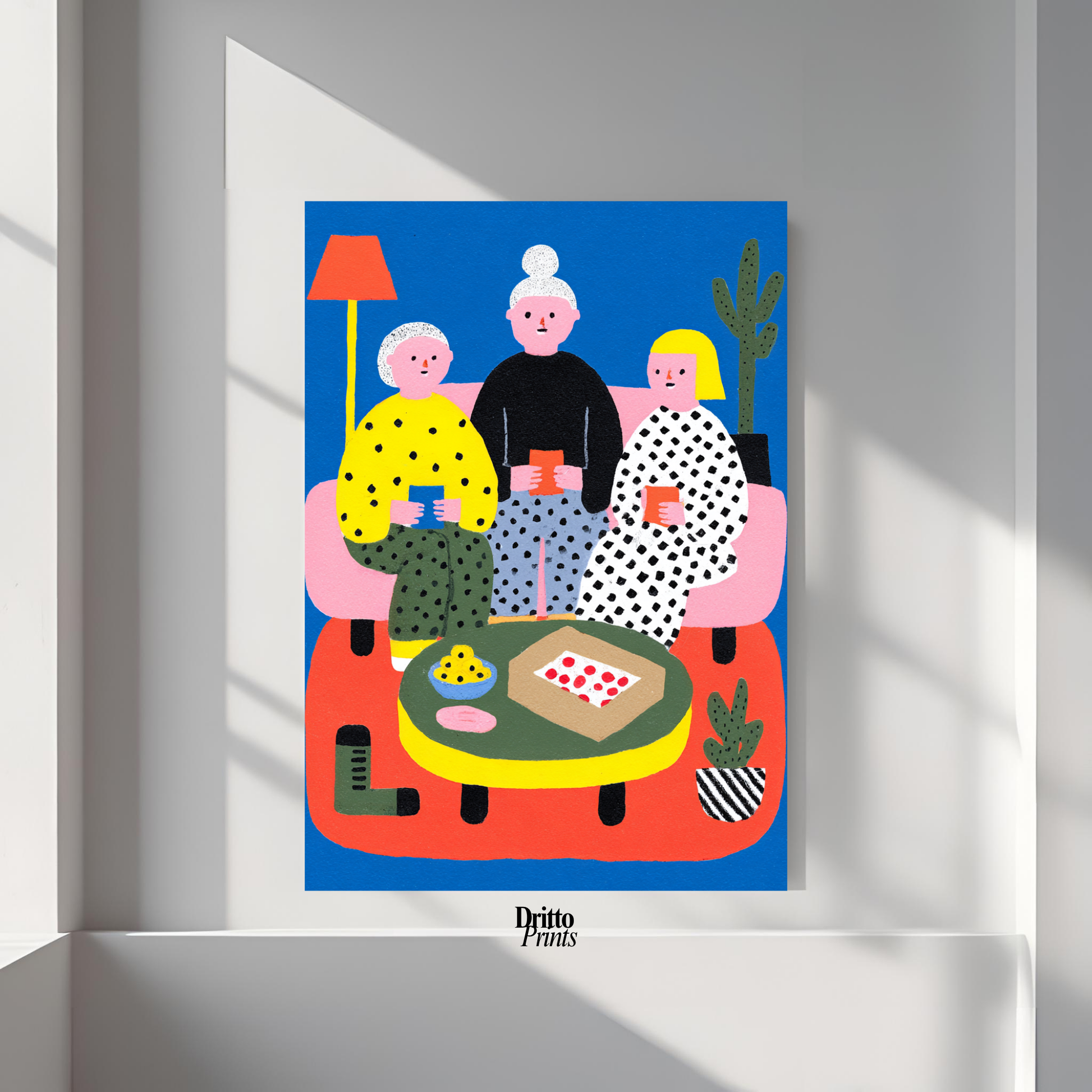 (PD36) Retro Sleepover – Pizza, Batman & 80s Living Room Poster