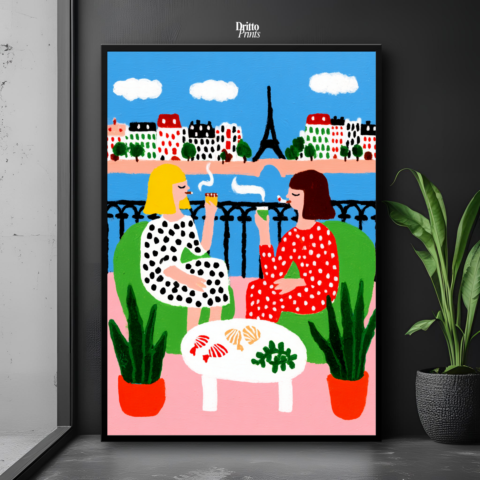 (FD36) Balcony Moments in Paris – Matisse Style Framed Matte Paper Poster