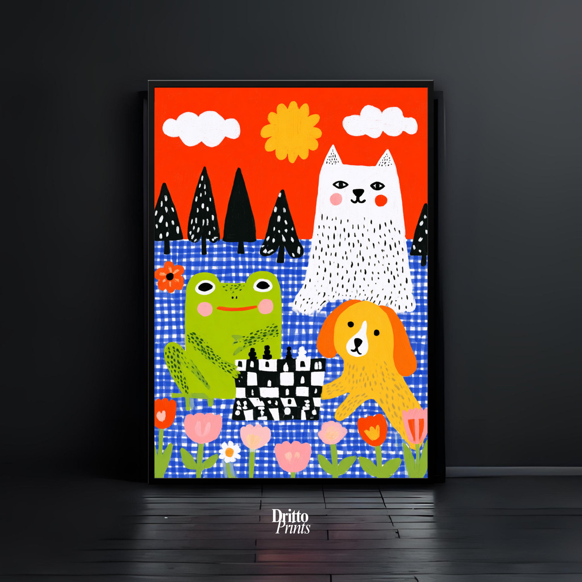 (FD49) The Game Night Trio – Framed matte paper poster