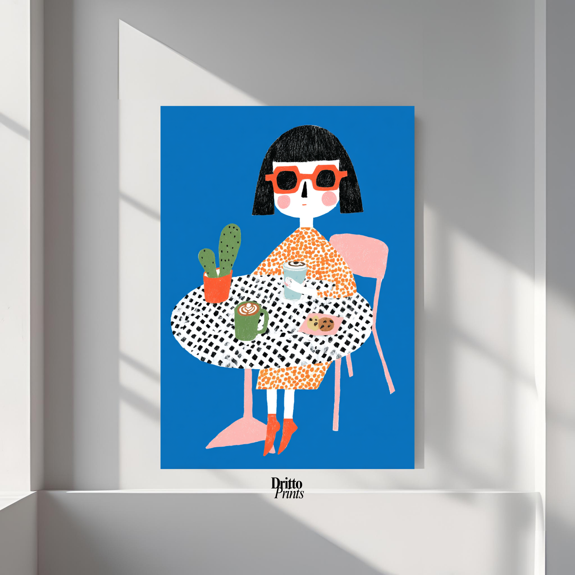 (PD42) Woman At Cafe - Poster