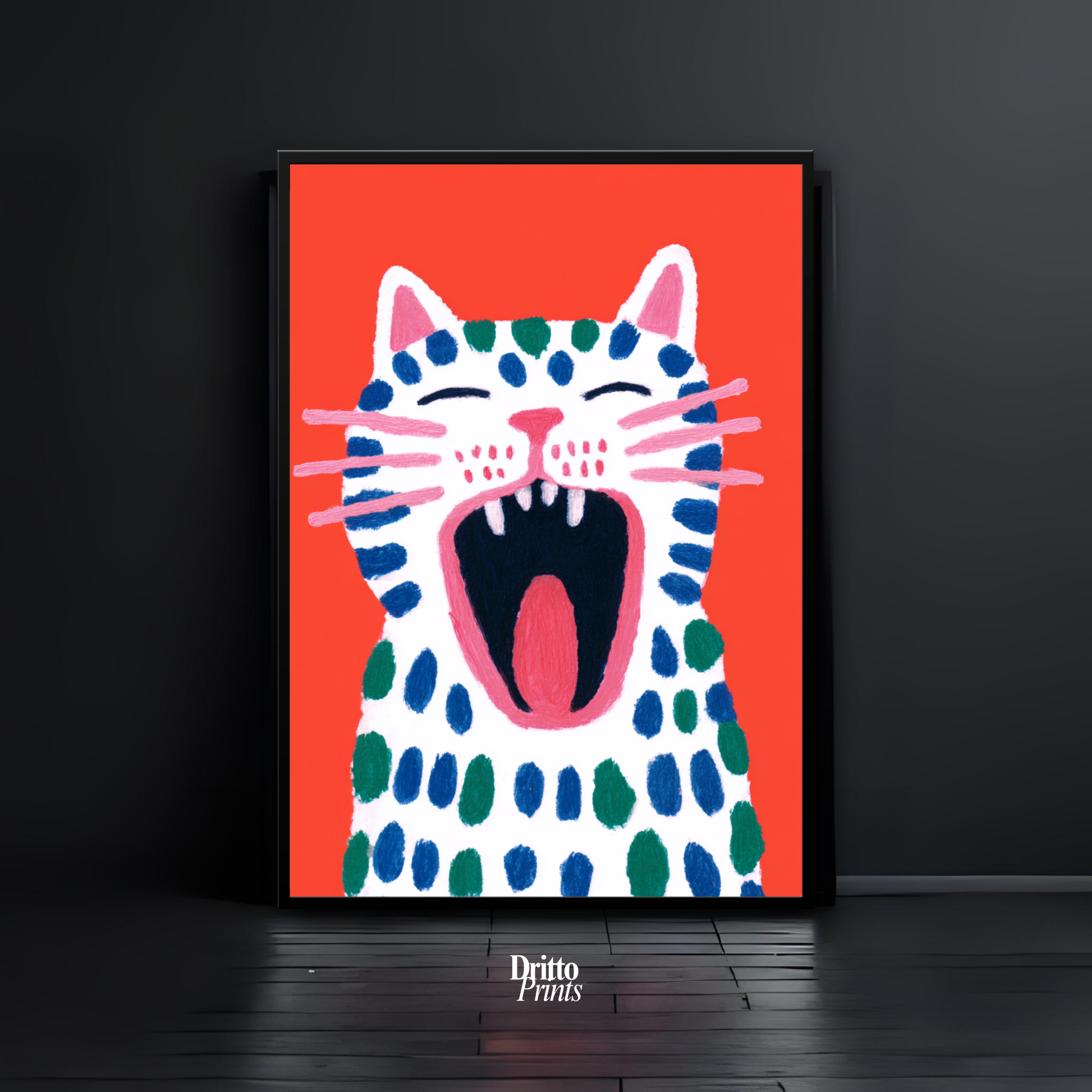 (FD48) The Screaming Paws - Framed matte paper poster