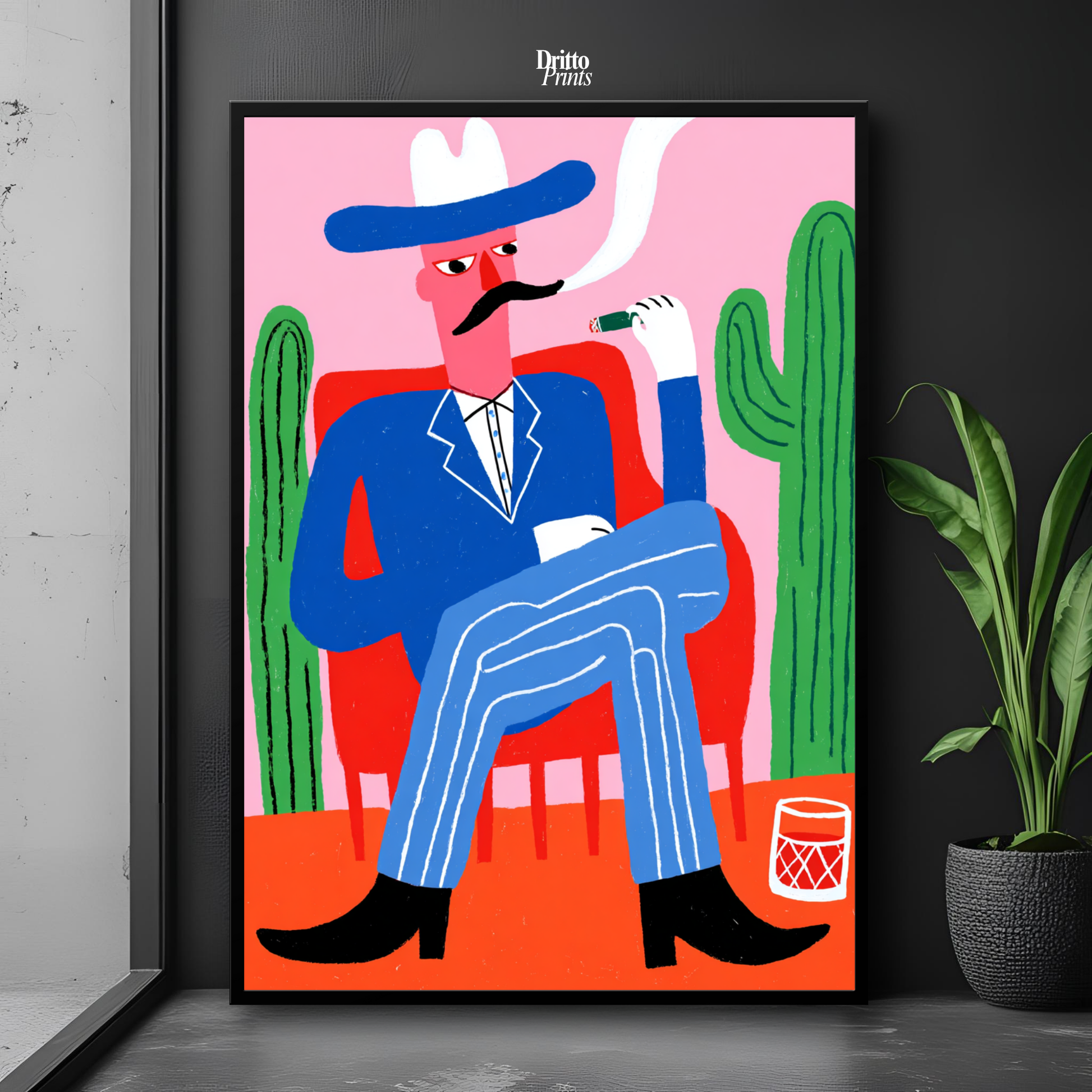 (FD41) Blood in the Glass – Gothic Gunslinger Framed matte paper poster
