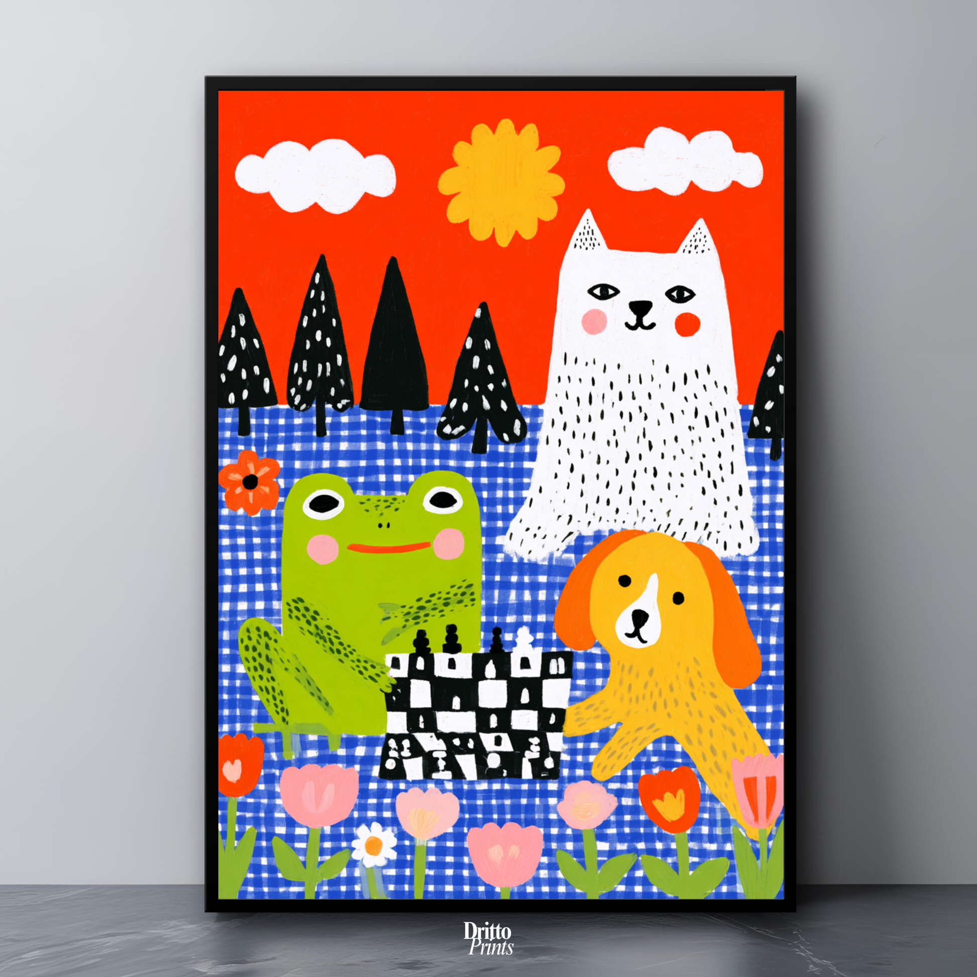 (FD49) The Game Night Trio – Framed matte paper poster