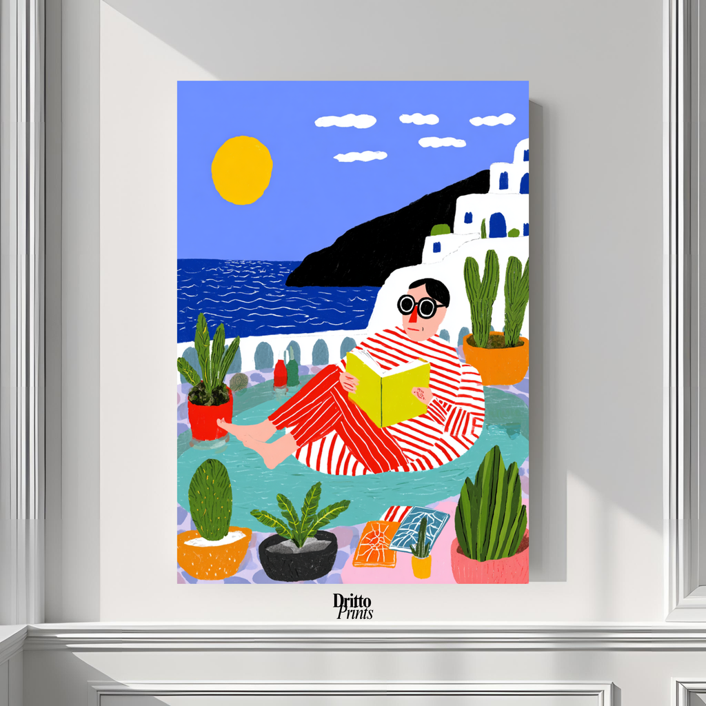 (PD38) Morning Glow at the Villa – 1980s Poolside Poster
