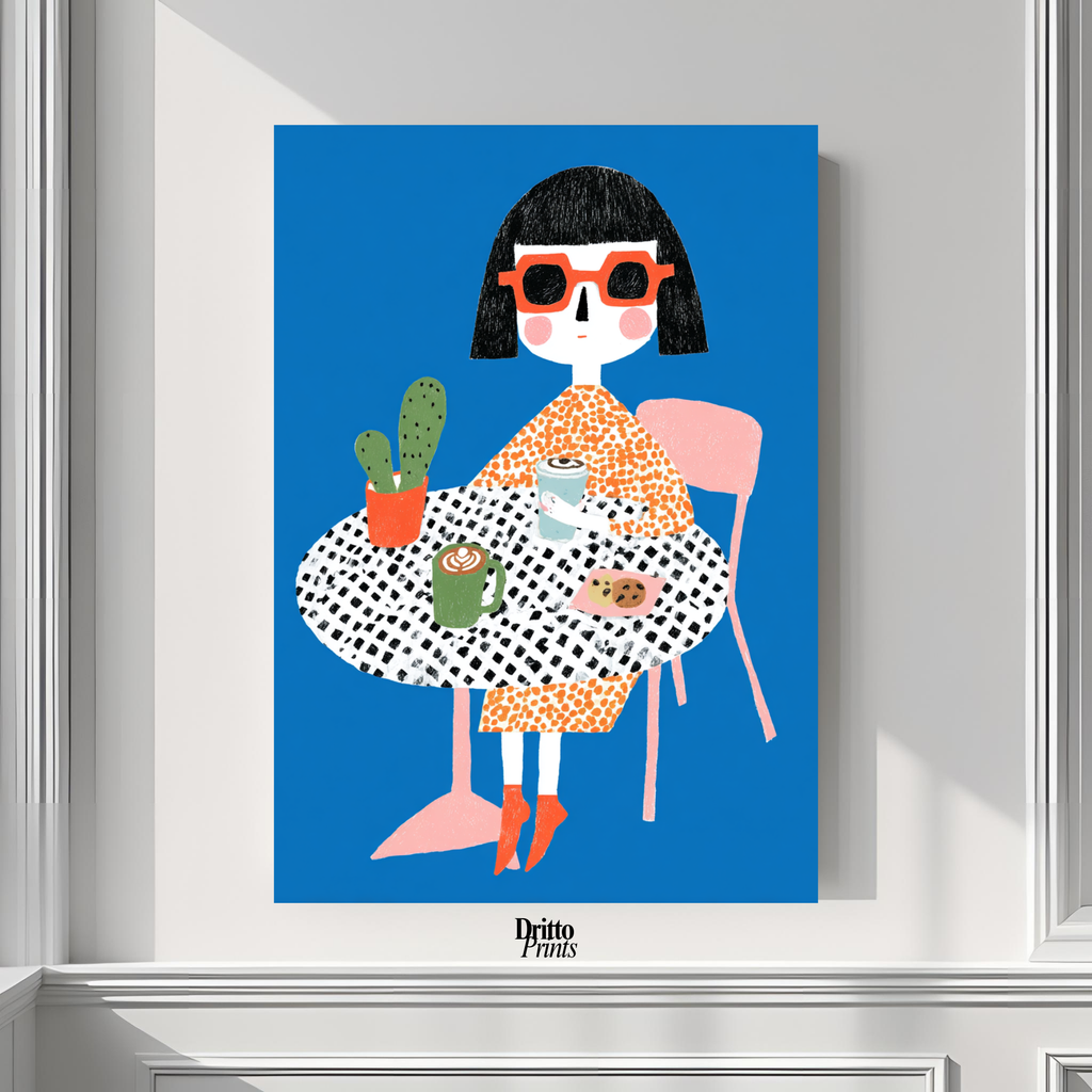 (PD42) Woman At Cafe - Poster