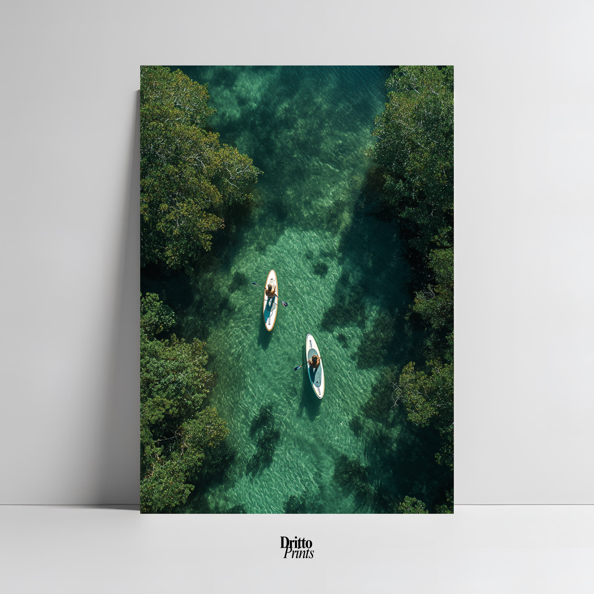 (PD25) Paddleboard Serenity – Florida from Above Poster
