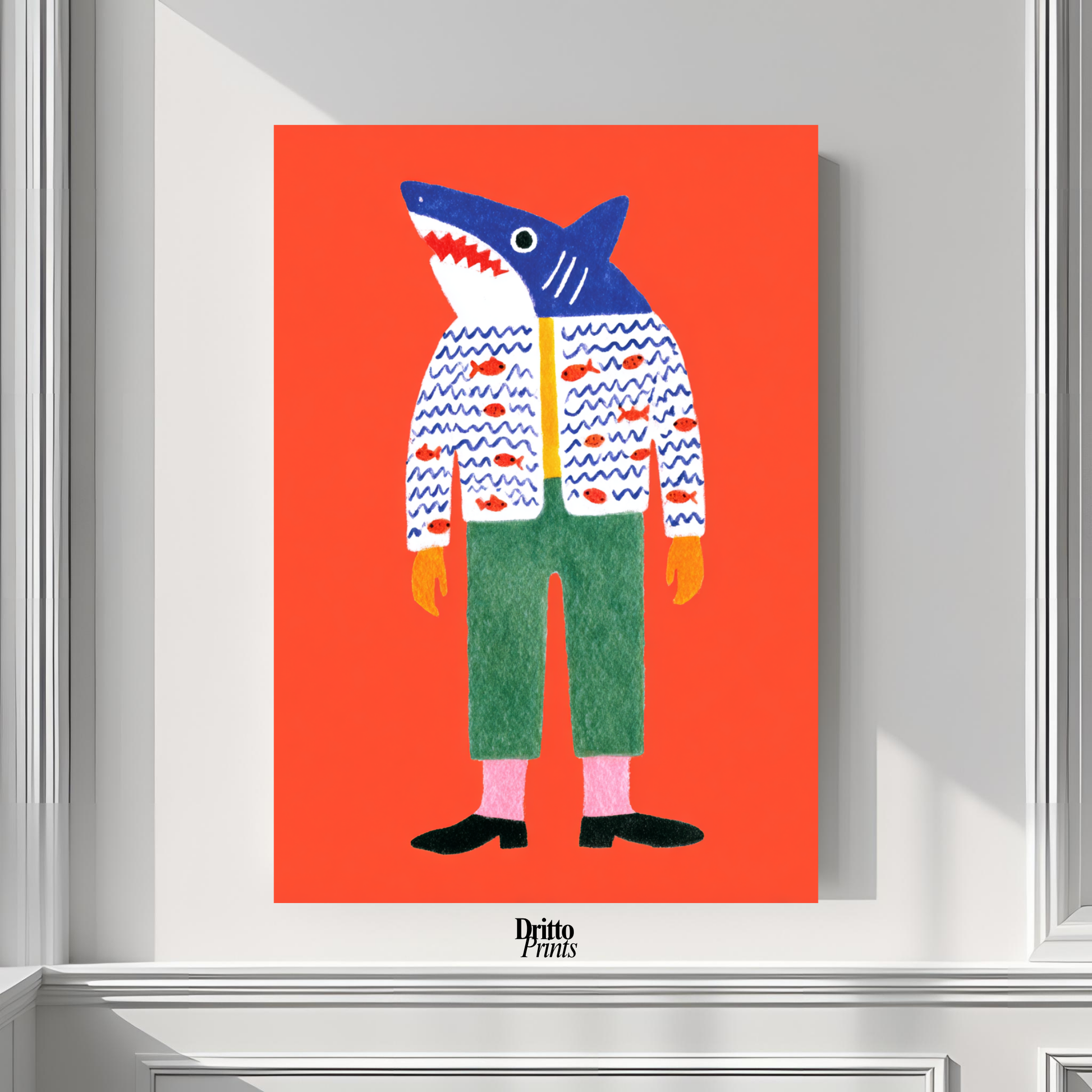 (PD33) Cyber Predator – High-Tech Shark Mask Poster