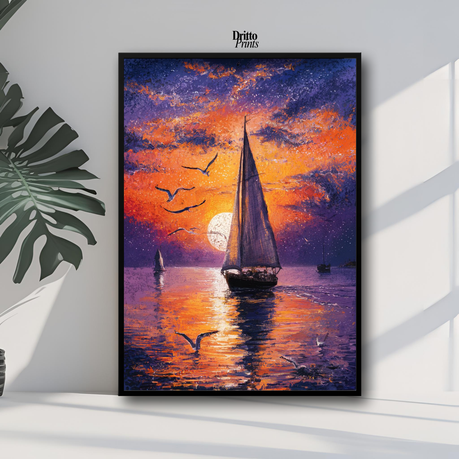 (FD31) When the Sea Glows - Framed matte paper poster