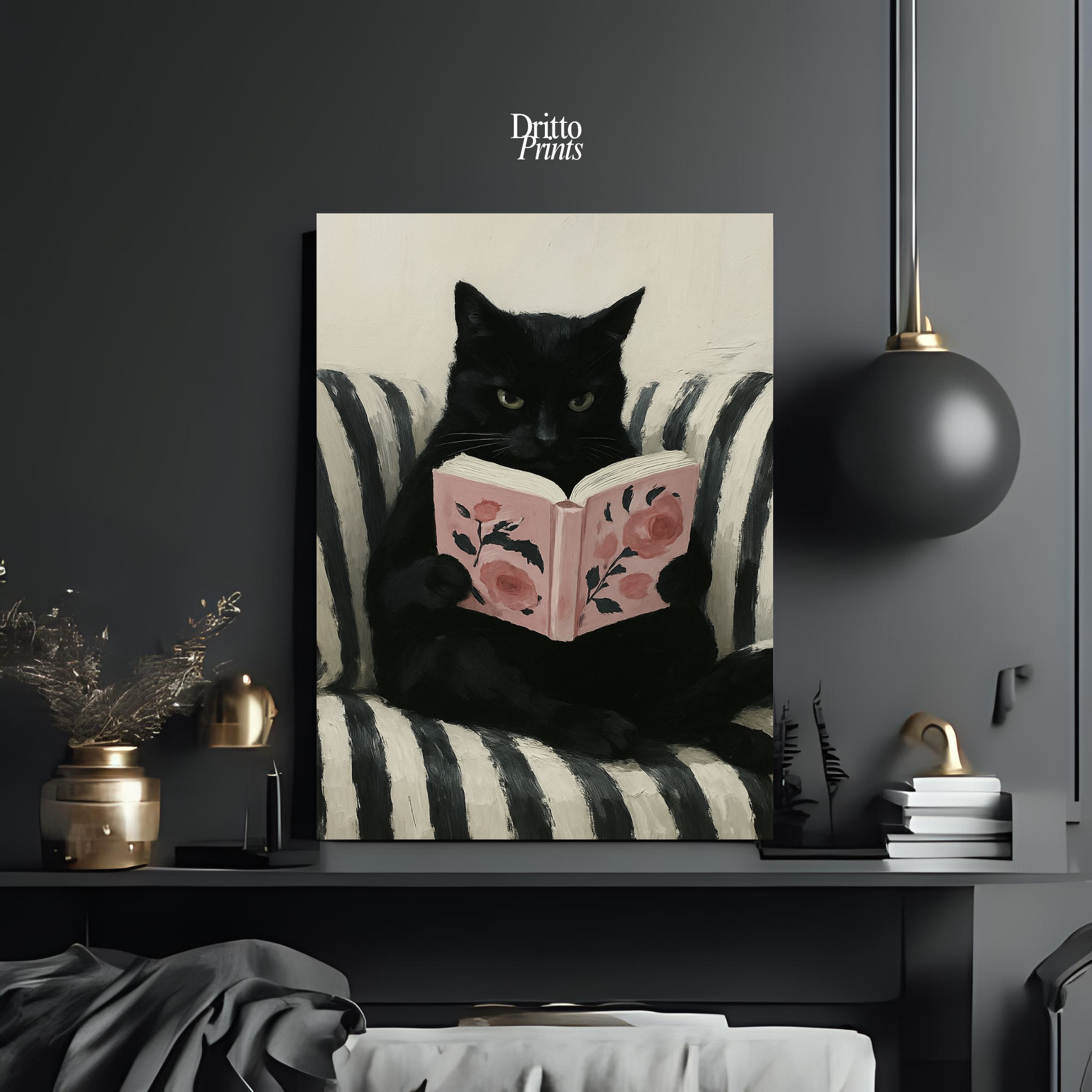(PD4) The Cat Who Read in Stripes - Poster