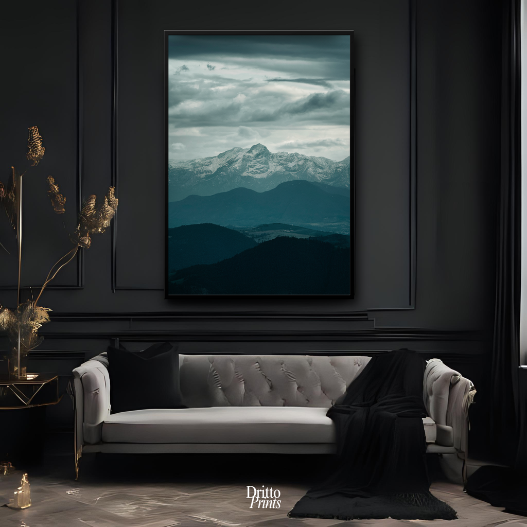 (FD24) Veil of Mountains - Framed matte paper poster