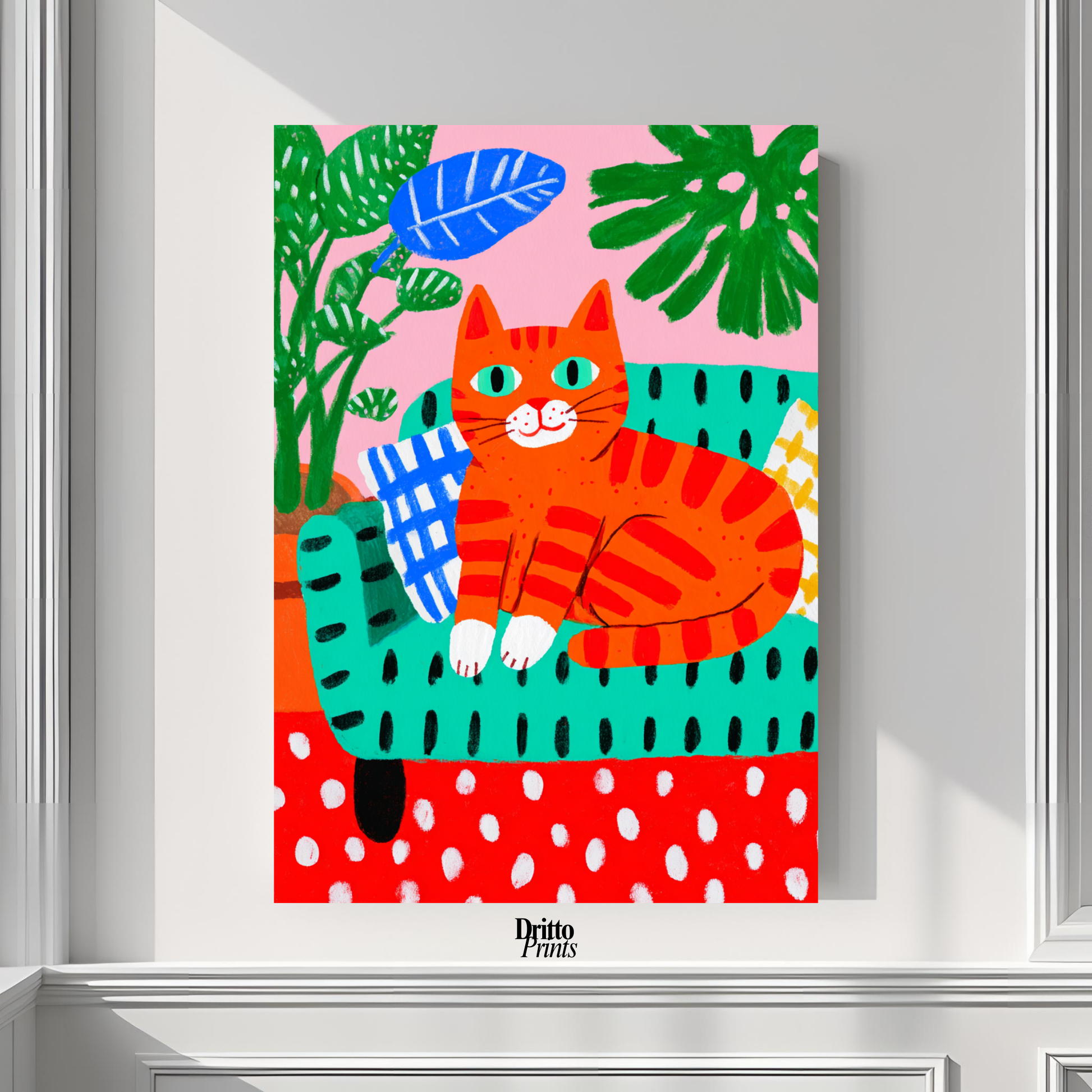 (PD39) Silly Orange Cat Caught in the Act - Poster