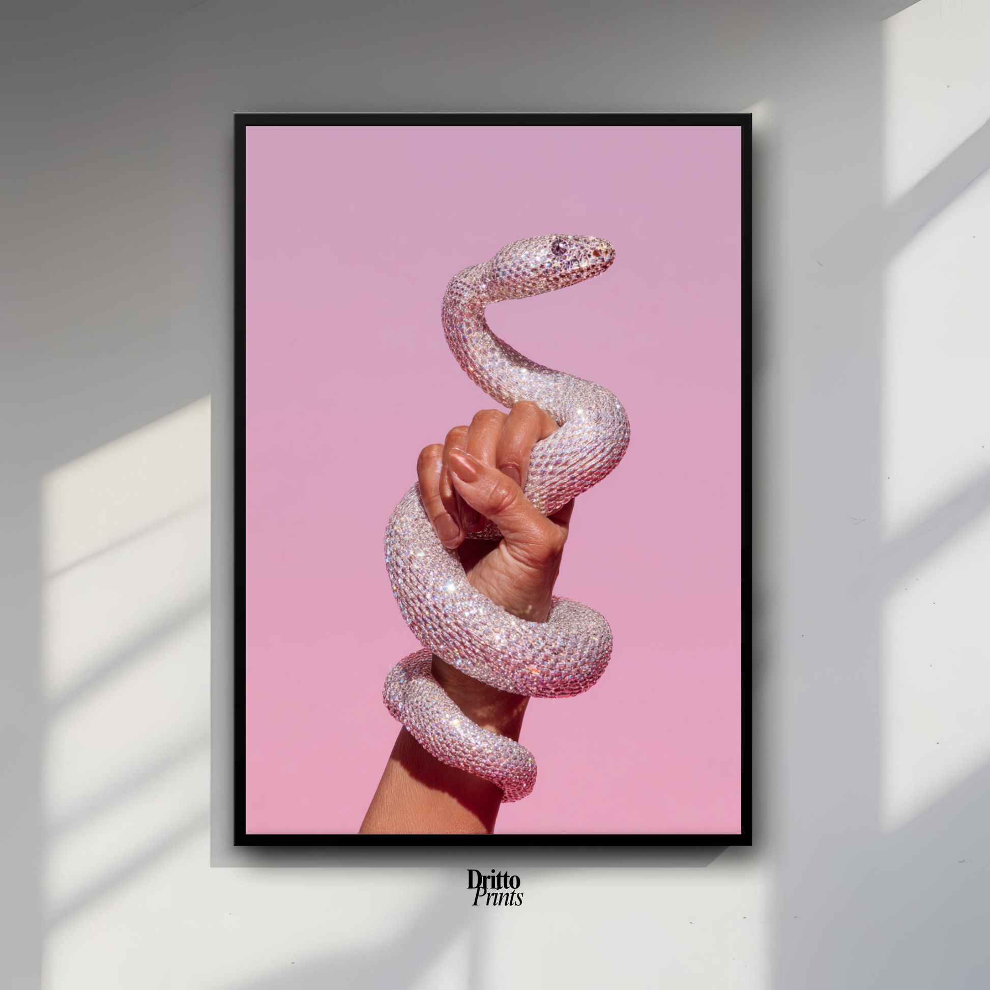 (FD31) Diamond Serpent in Her Hand - Framed matte paper poster