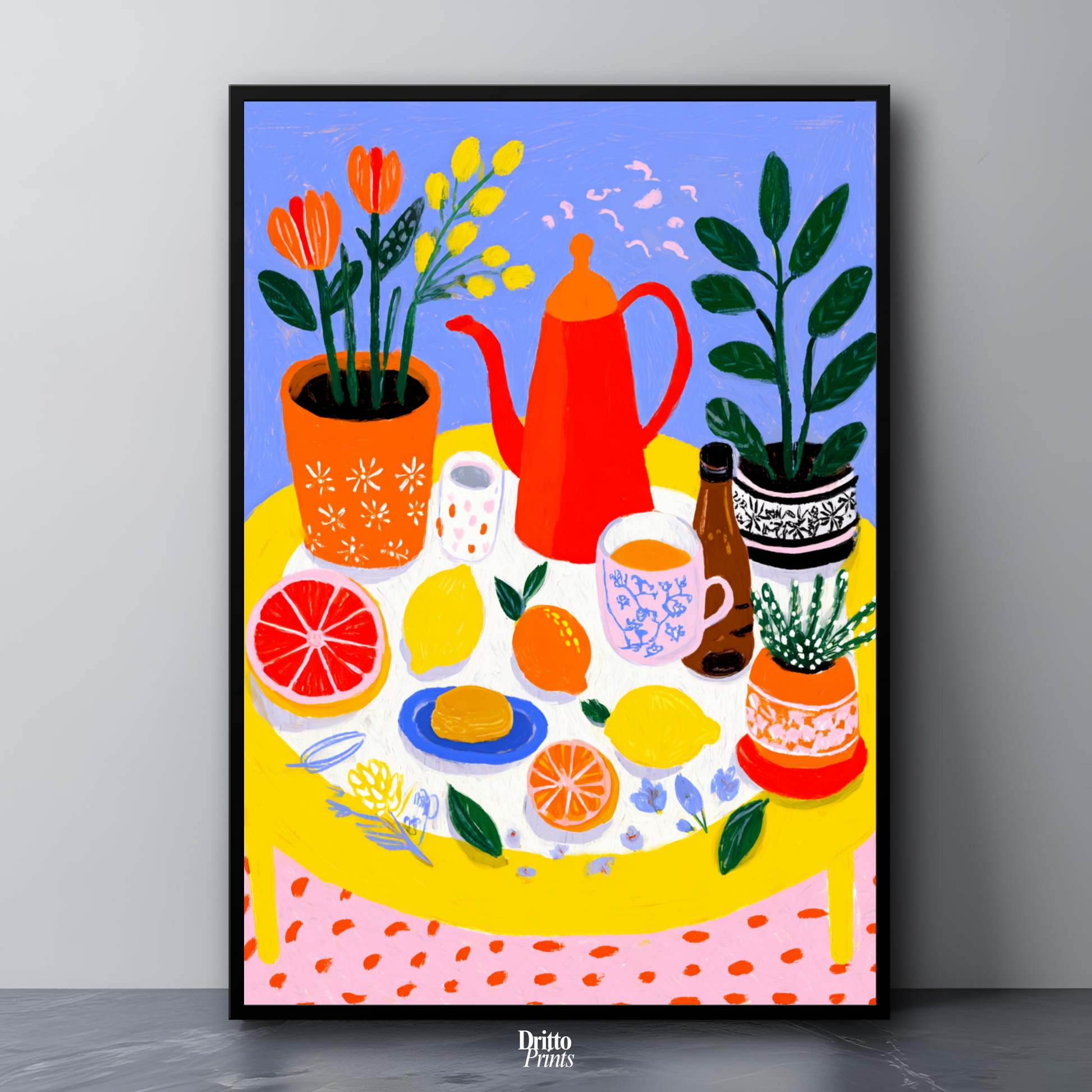 (FD44) Dacha Morning Table - Framed matte paper poster