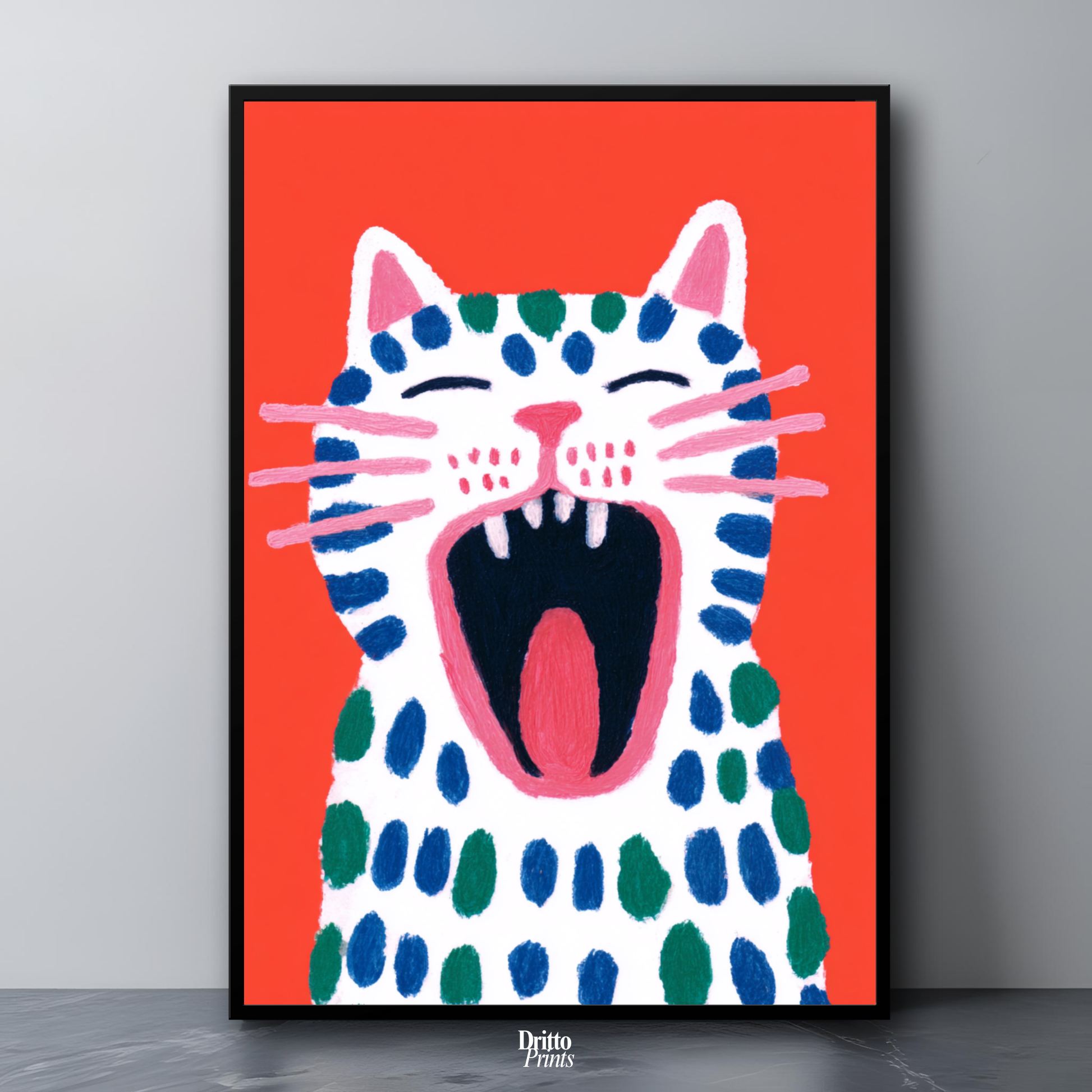 (FD48) The Screaming Paws - Framed matte paper poster