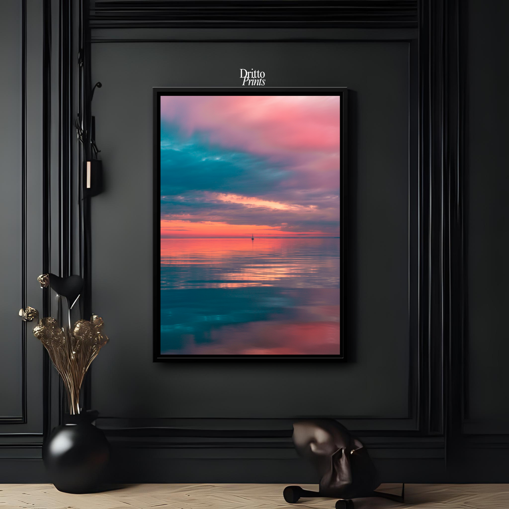 (CF4) Tranquil Neon Dawn - Framed canvas