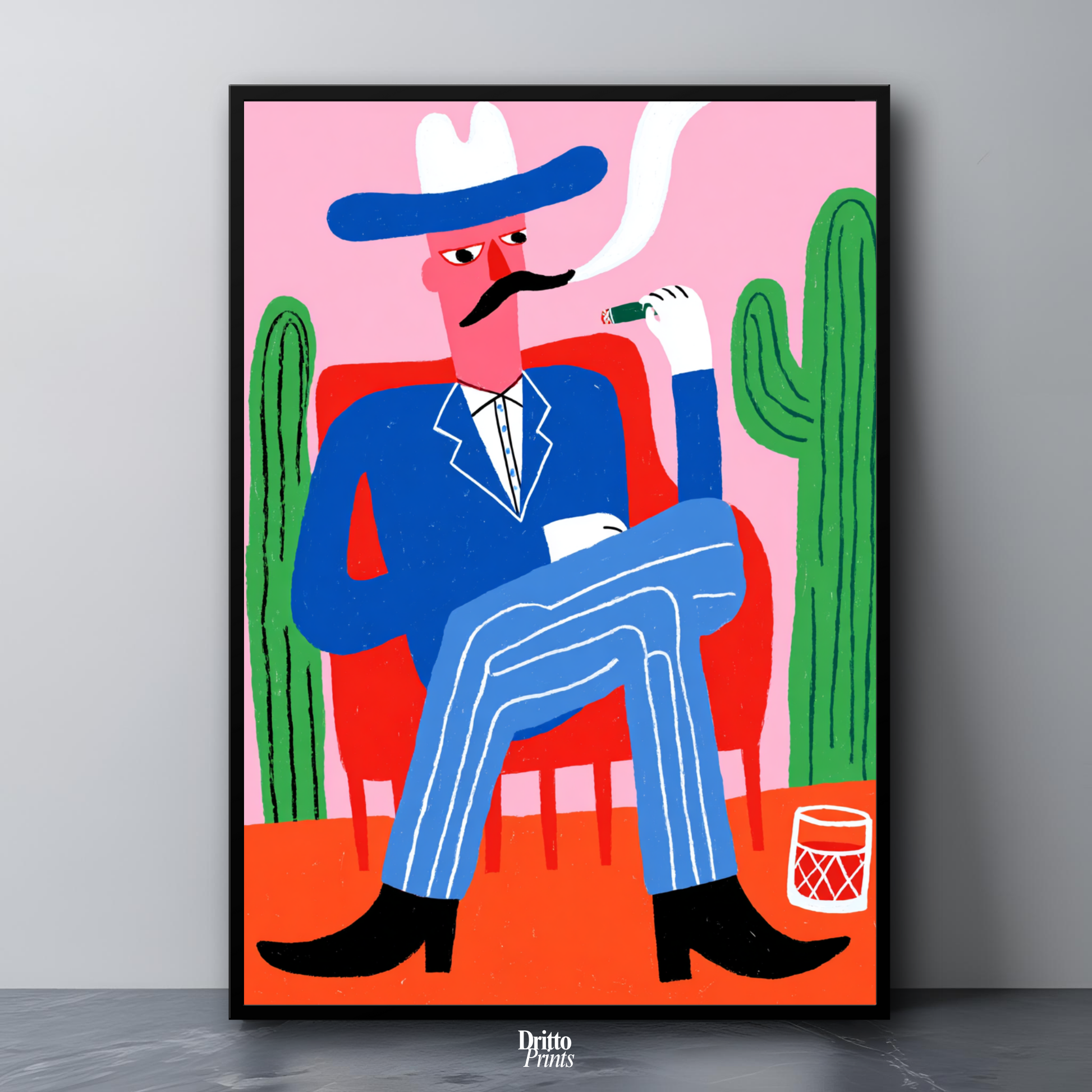 (FD41) Blood in the Glass – Gothic Gunslinger Framed matte paper poster