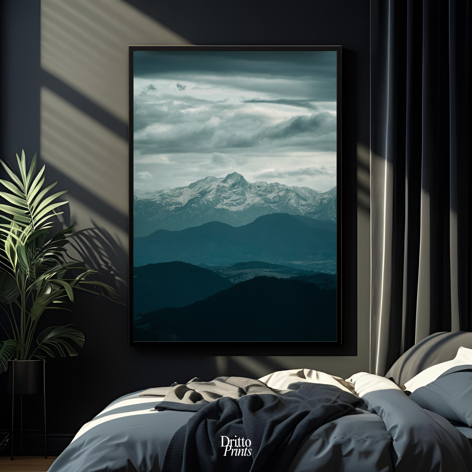 (FD24) Veil of Mountains - Framed matte paper poster