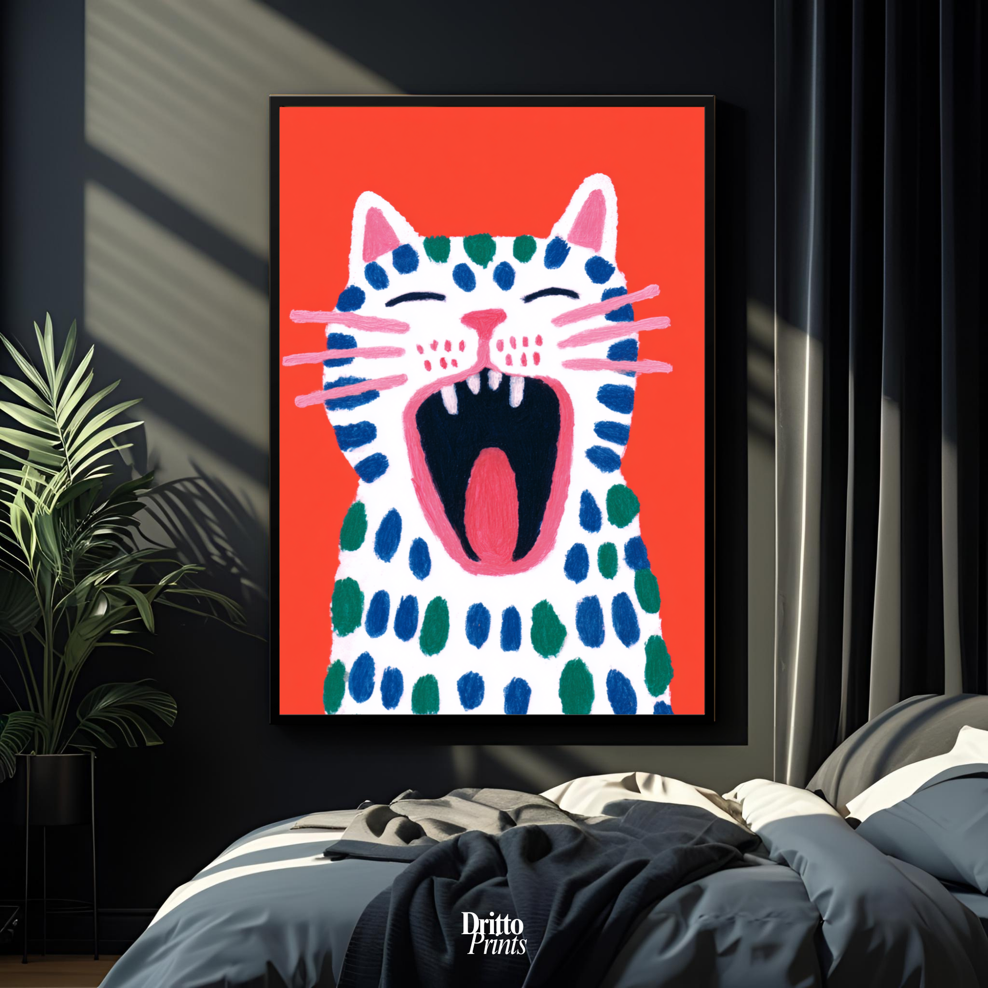 (FD48) The Screaming Paws - Framed matte paper poster