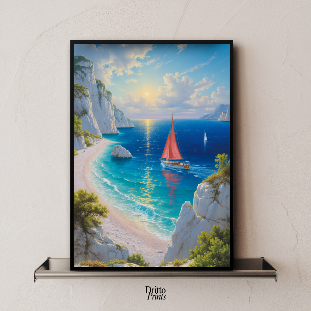 (FD10) Mediterranean Light - Framed matte paper poster