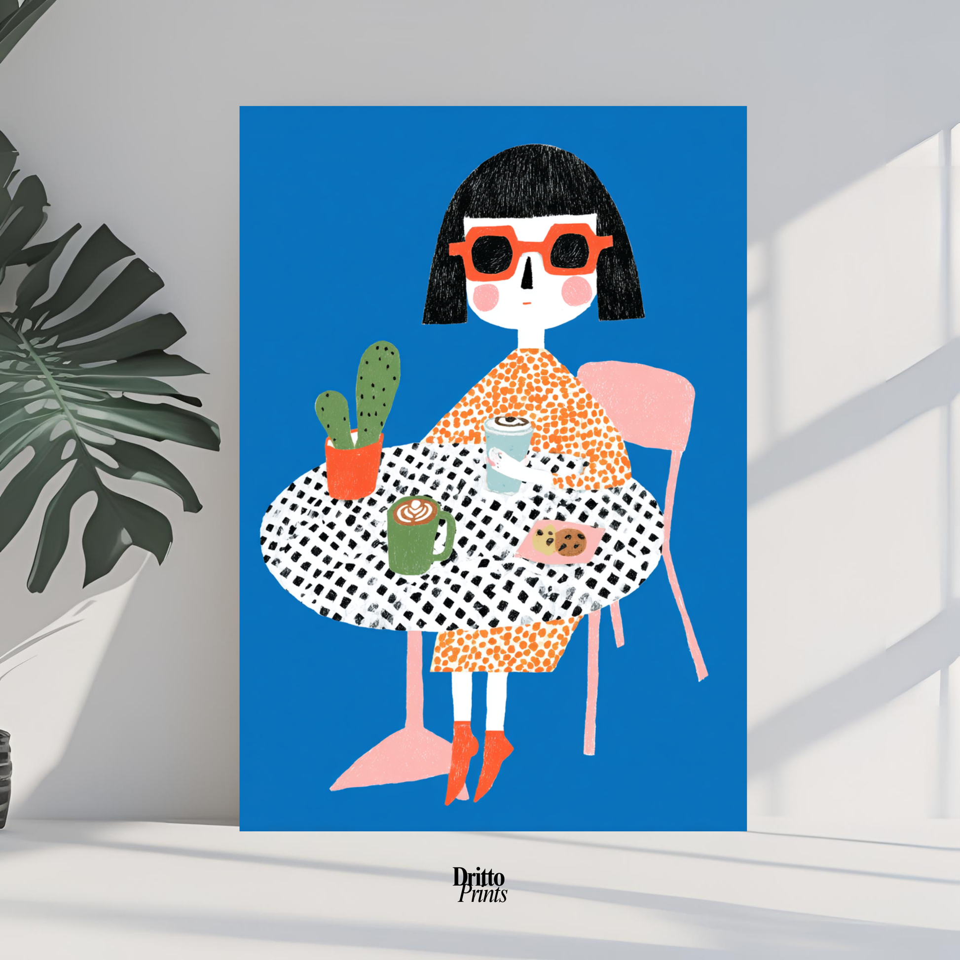 (PD42) Woman At Cafe - Poster