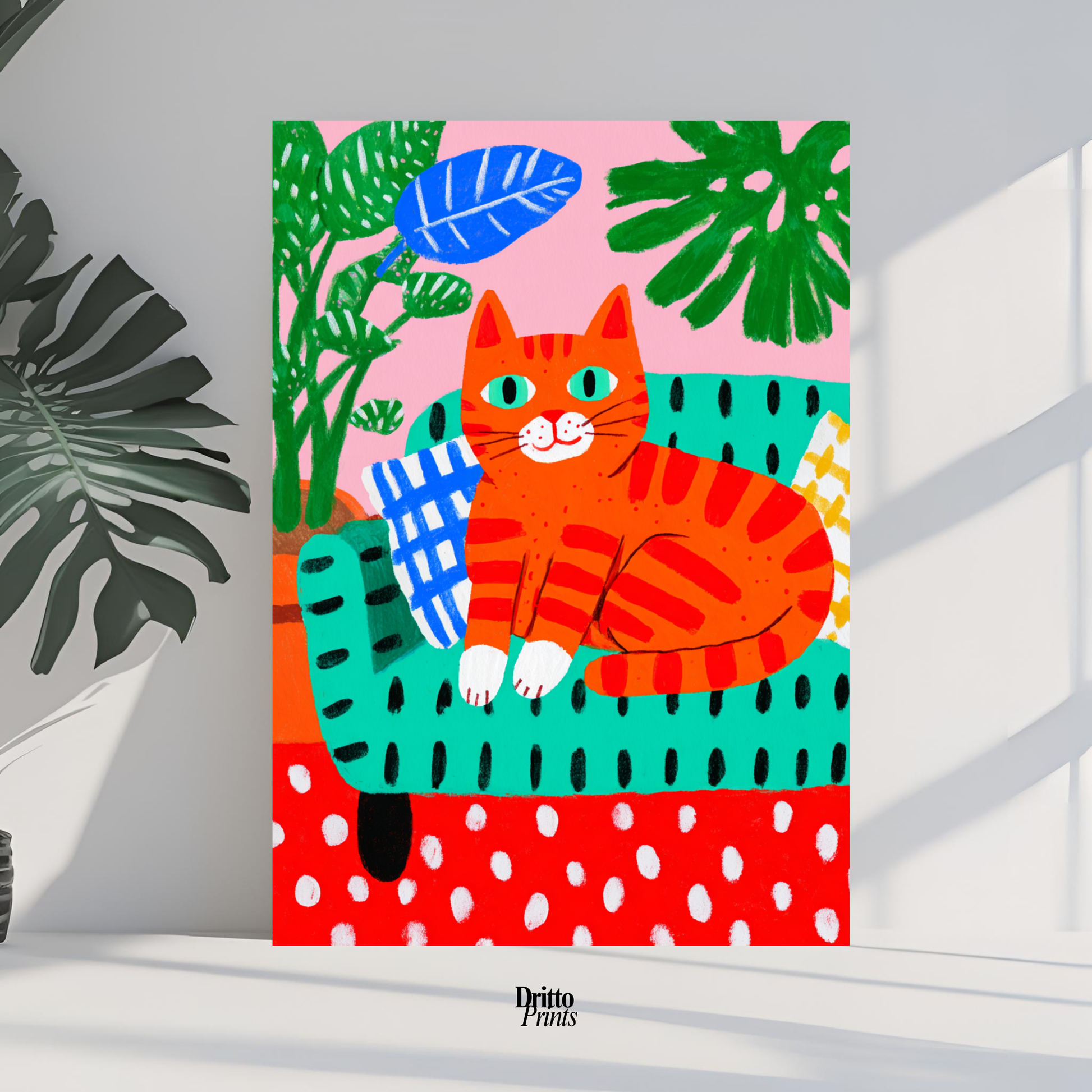 (PD39) Silly Orange Cat Caught in the Act - Poster