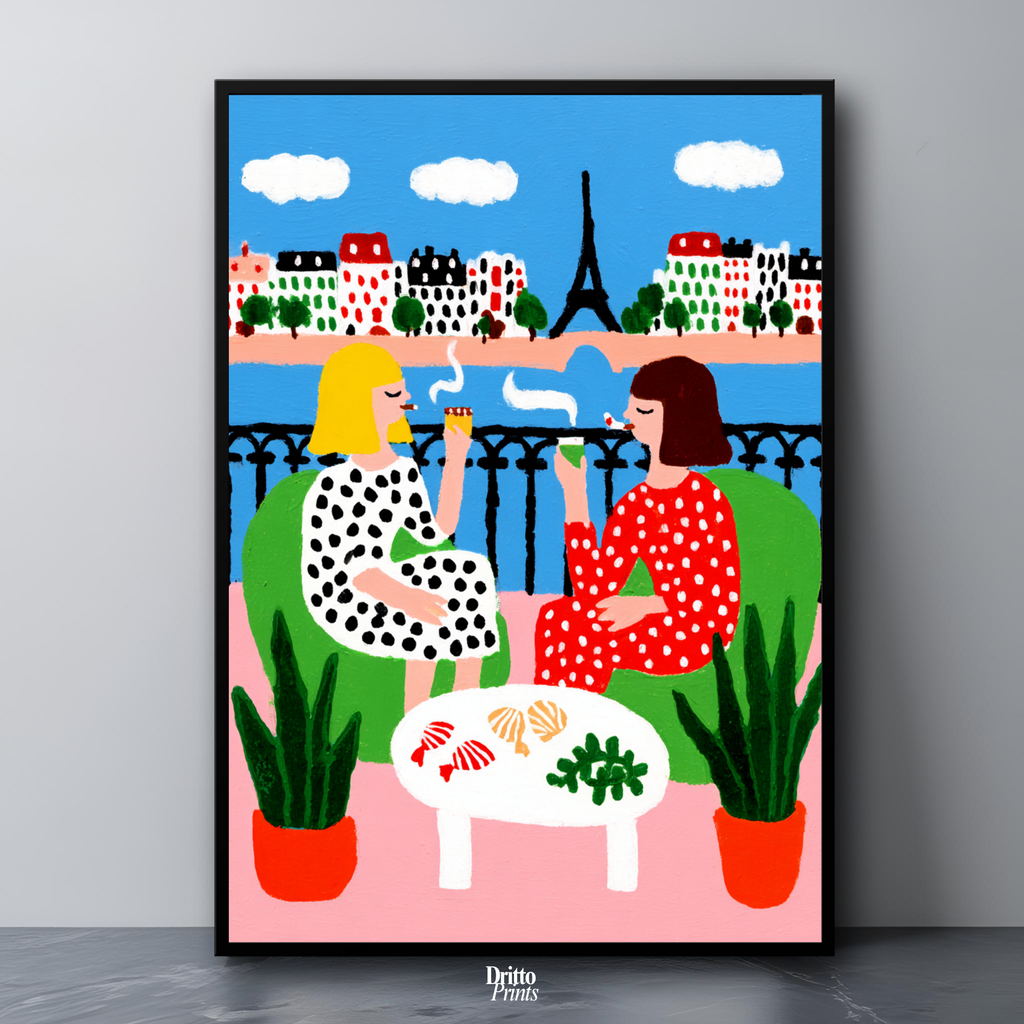 (FD36) Balcony Moments in Paris – Matisse Style Framed Matte Paper Poster