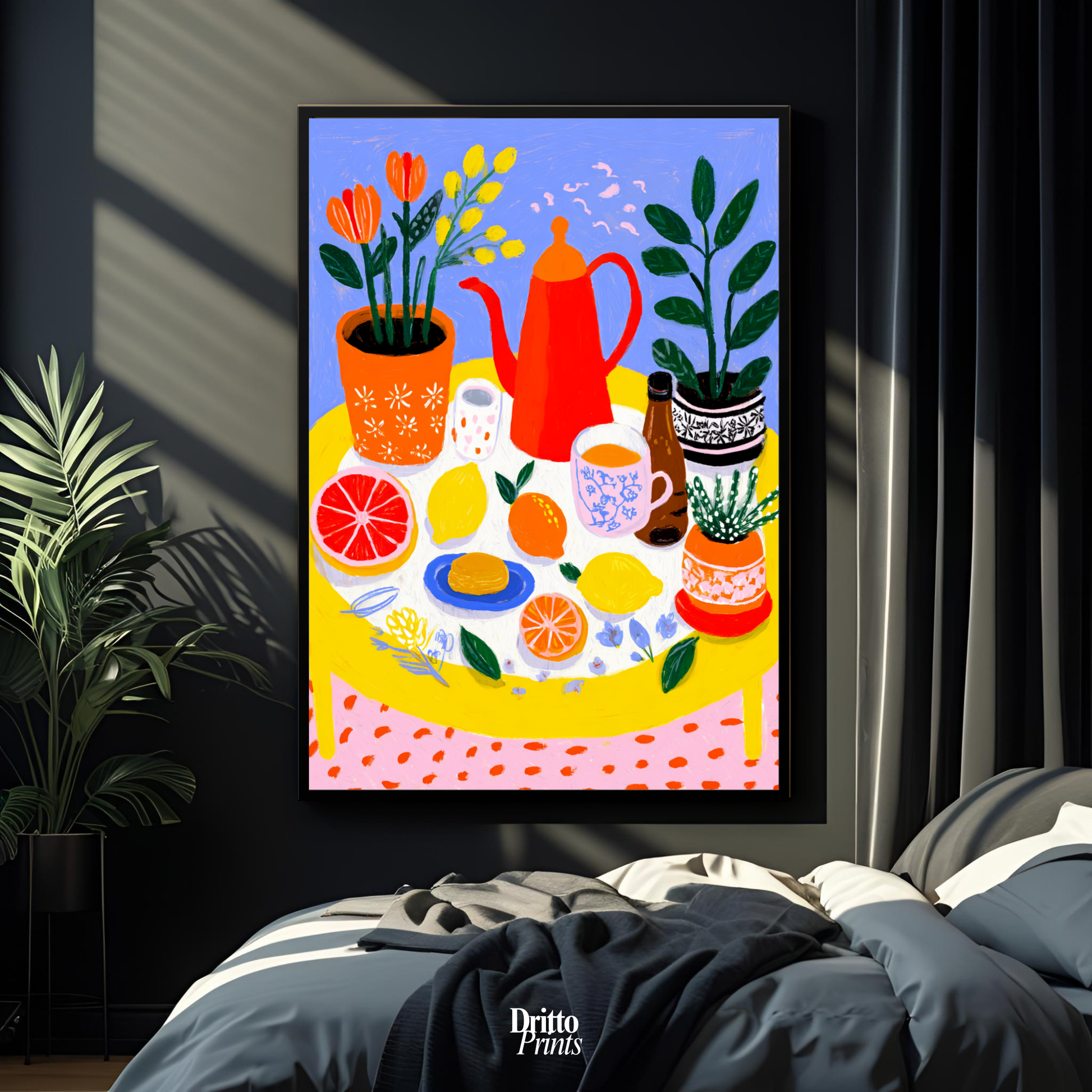 (FD44) Dacha Morning Table - Framed matte paper poster