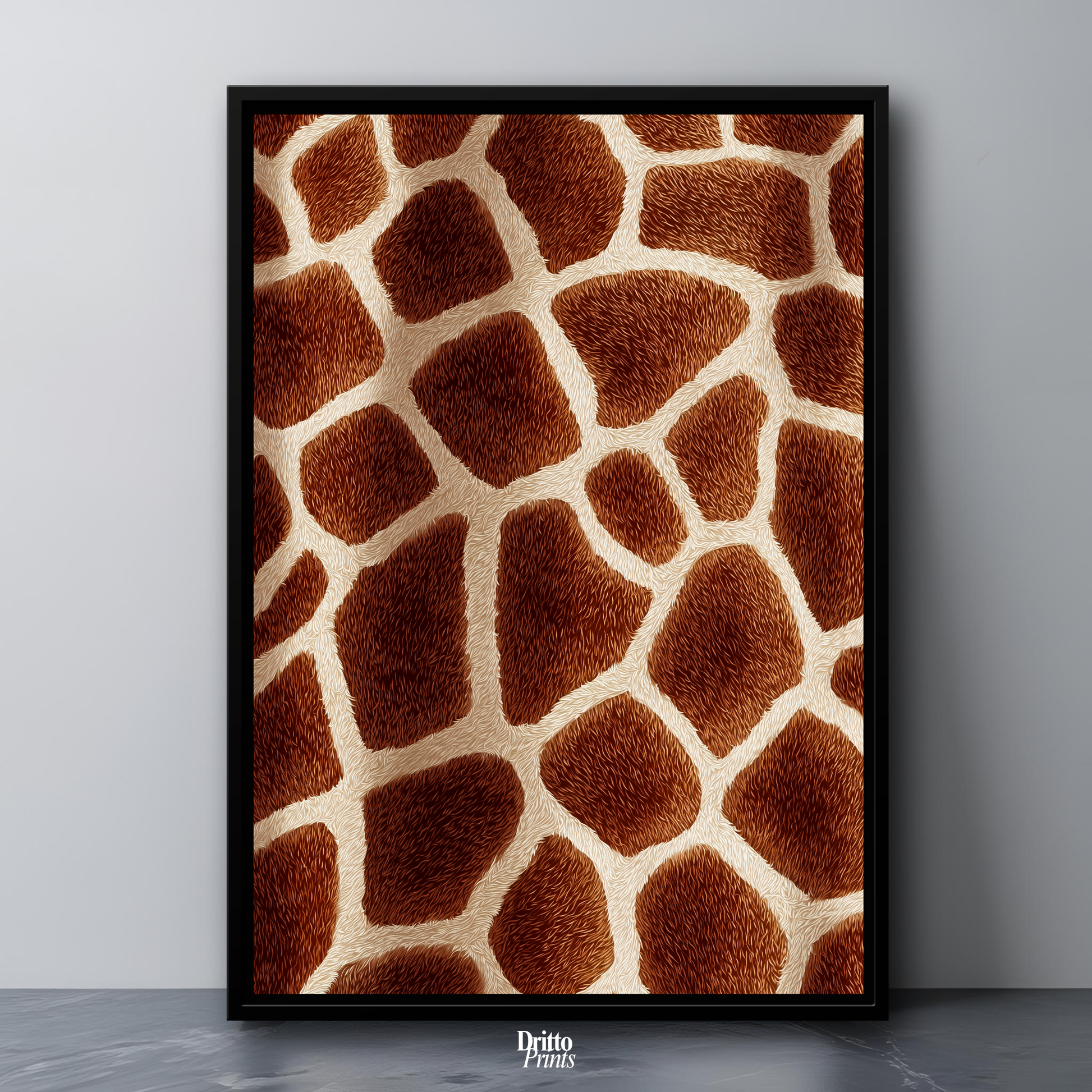 (CF7) Giraffe Stripes Skin Pattern - Framed canvas