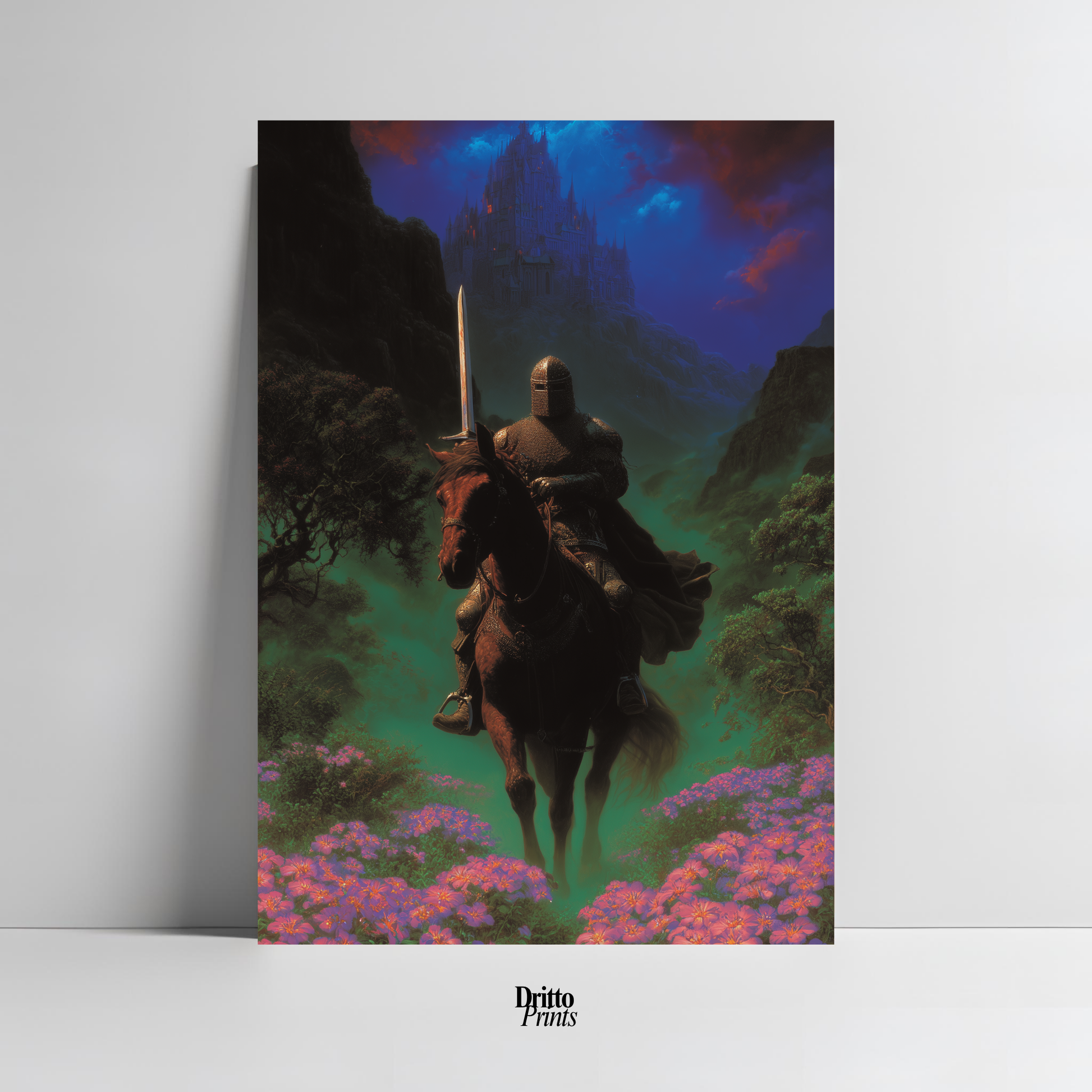 (PD24) Moonlit Bloom: The Knight Among Violets - Poster