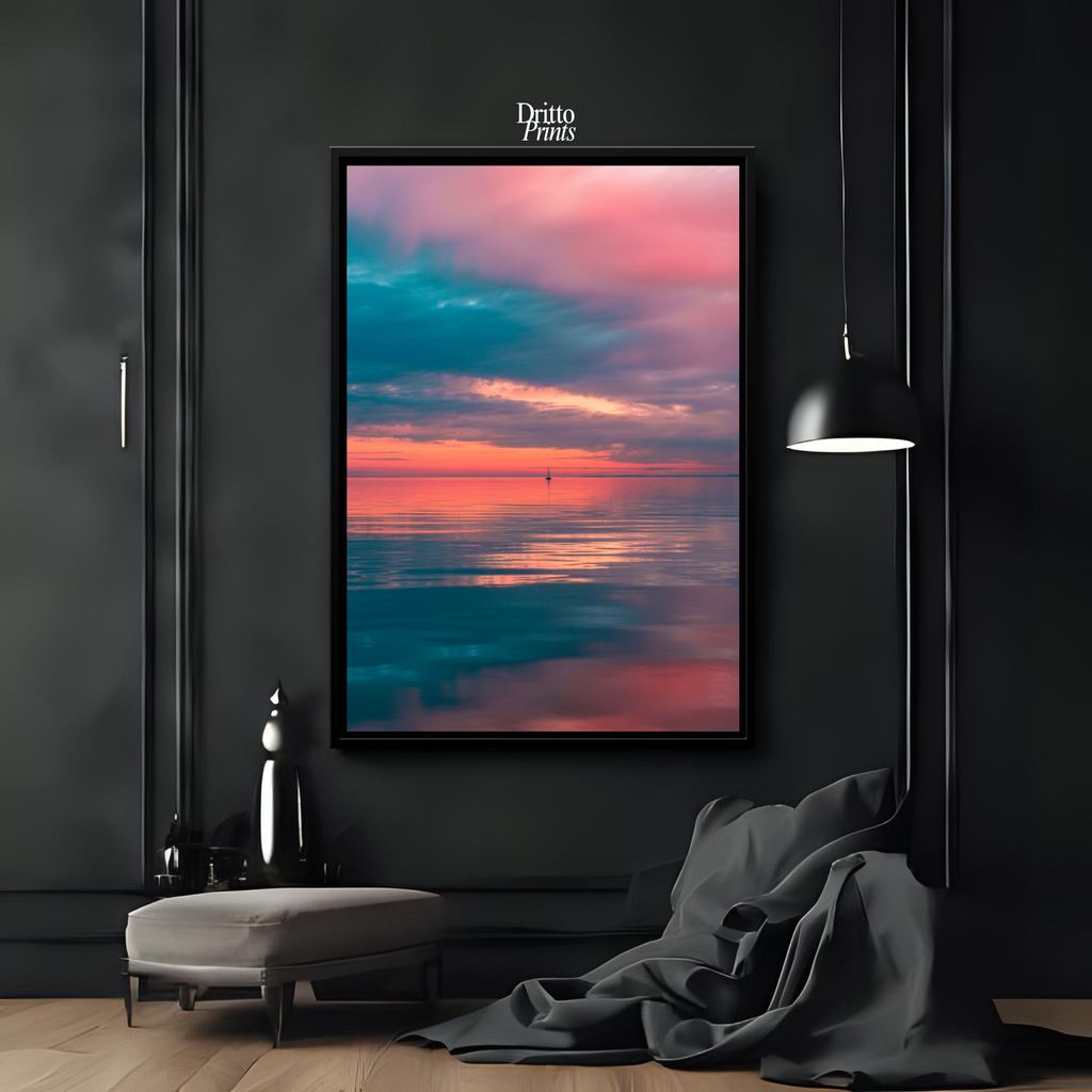 (CF4) Tranquil Neon Dawn - Framed canvas