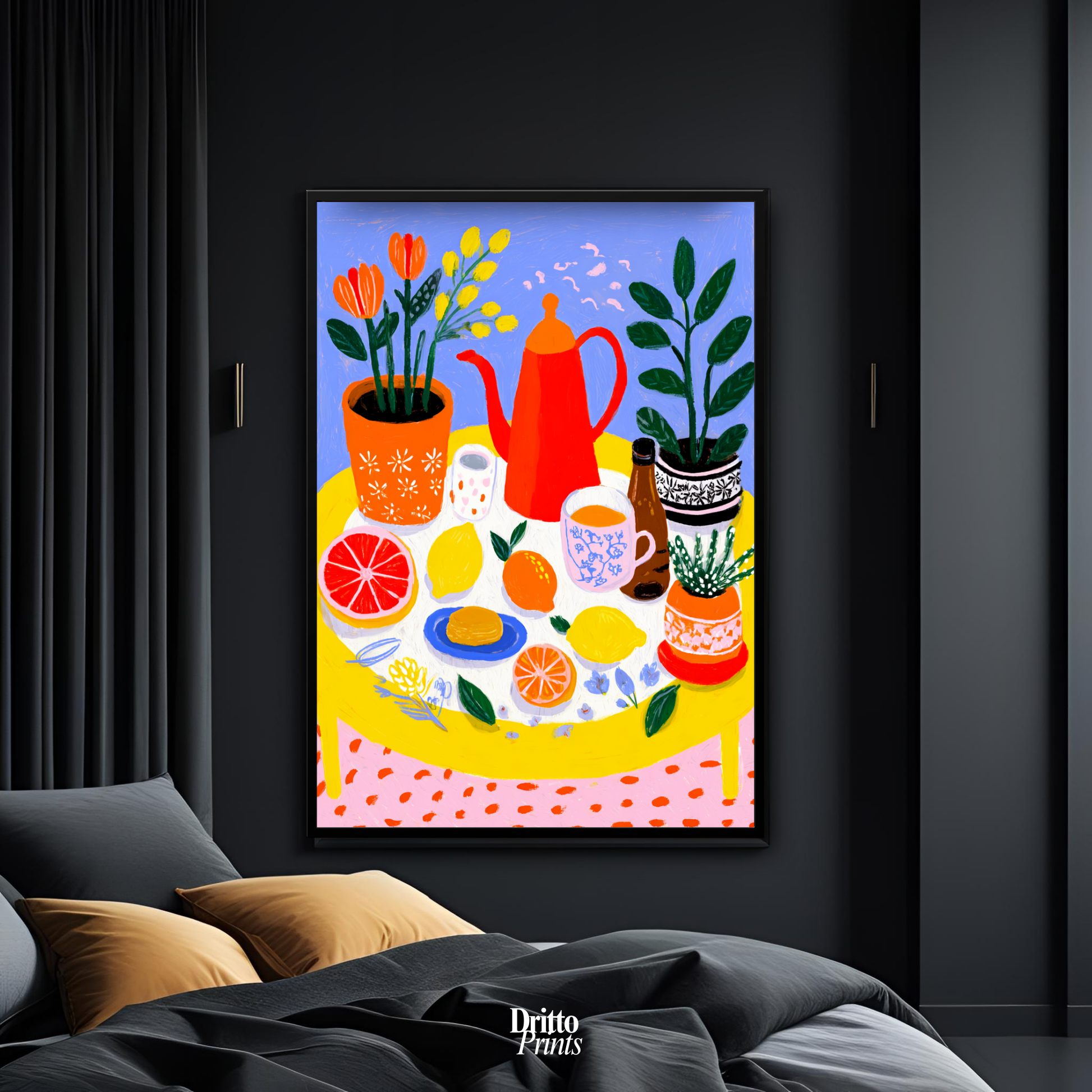 (FD44) Dacha Morning Table - Framed matte paper poster