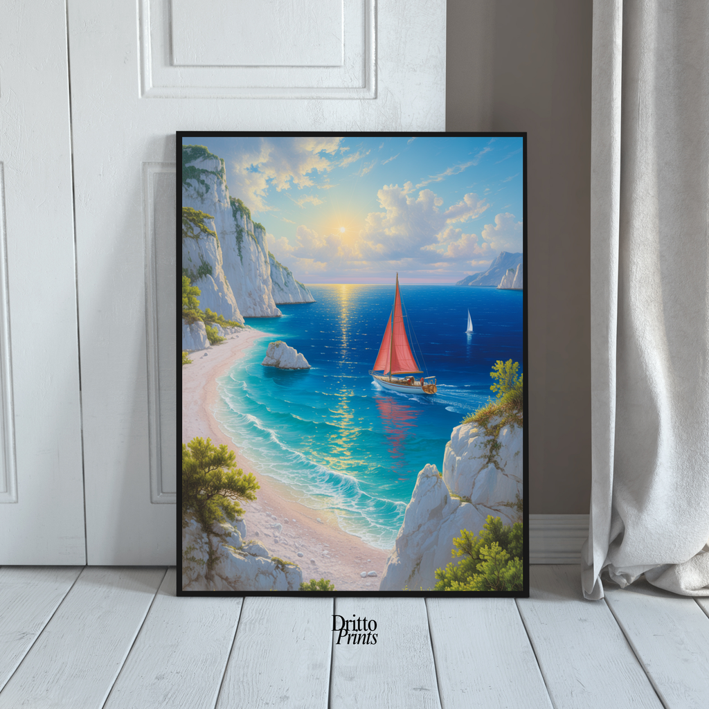 (FD10) Mediterranean Light - Framed matte paper poster