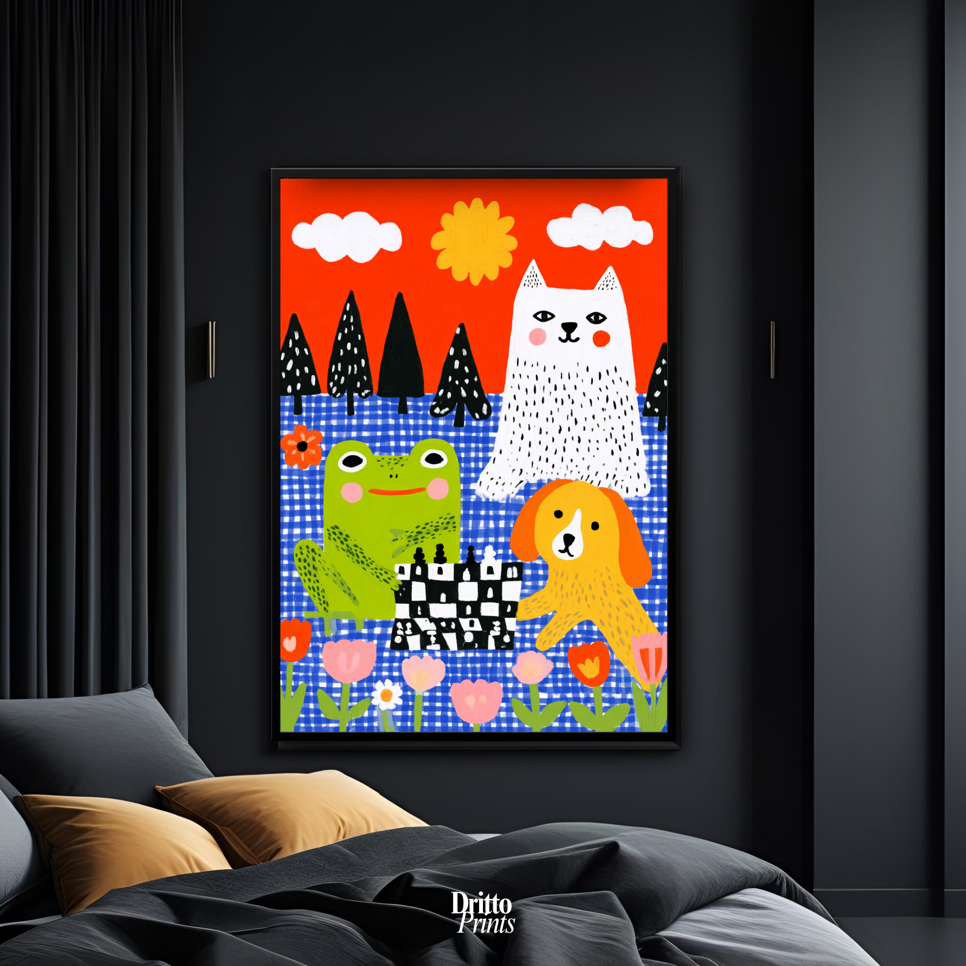 (FD49) The Game Night Trio – Framed matte paper poster