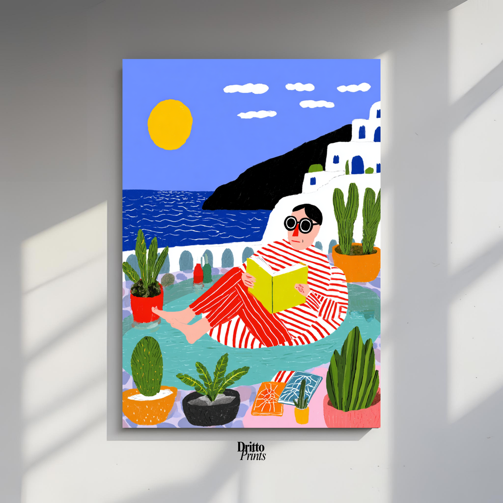 (PD38) Morning Glow at the Villa – 1980s Poolside Poster