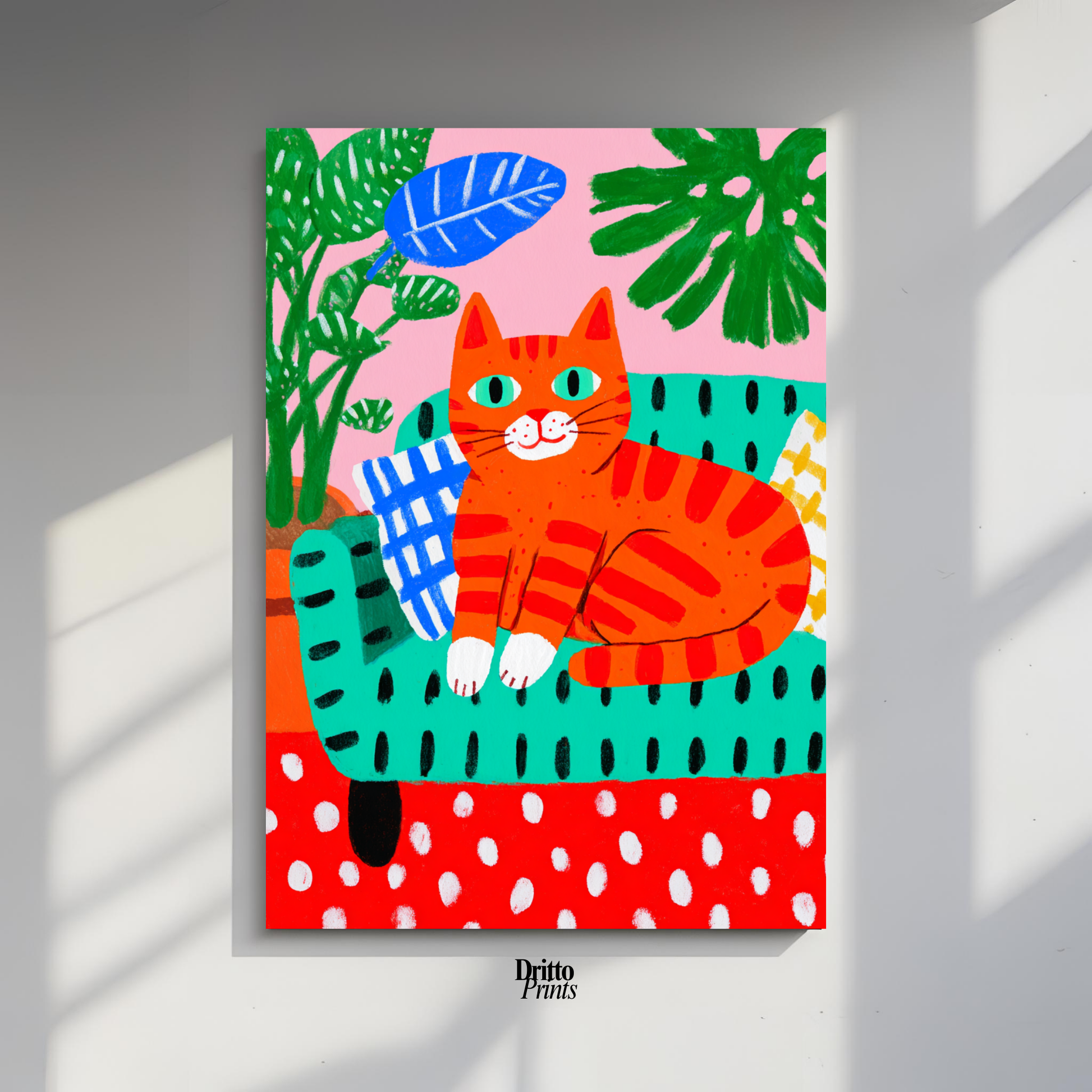 (PD39) Silly Orange Cat Caught in the Act - Poster