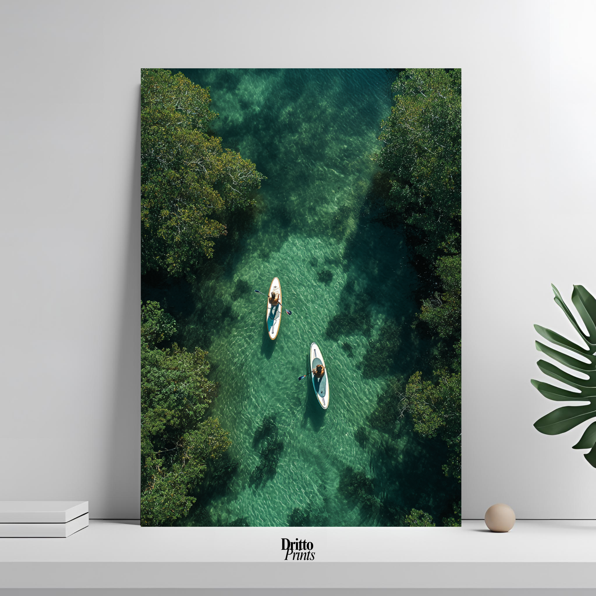 (PD25) Paddleboard Serenity – Florida from Above Poster